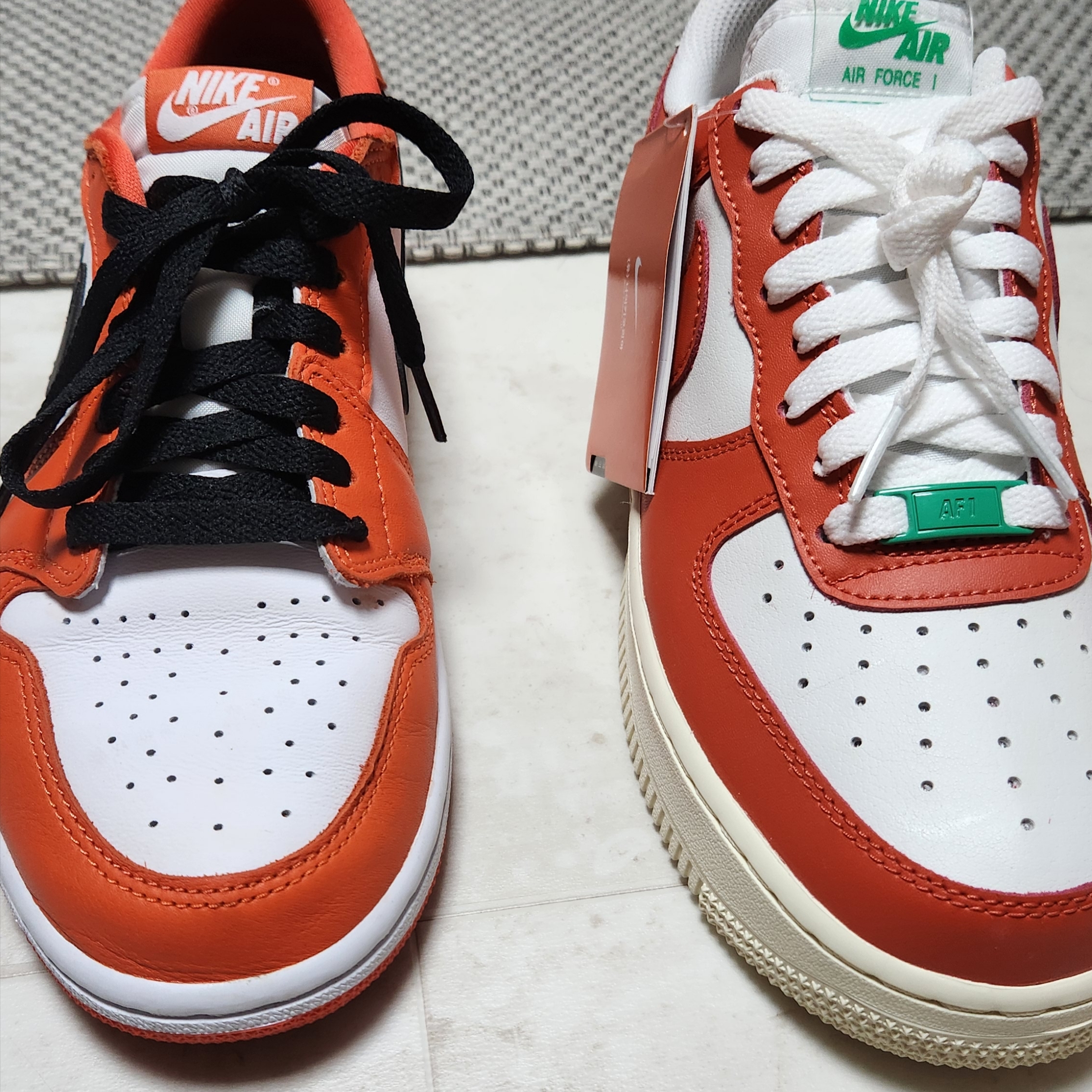 Nike Air Force 1 '07 LV8 Pojangmacha, Jordan 1 Low OG Starfish 착용 스타일 - 3