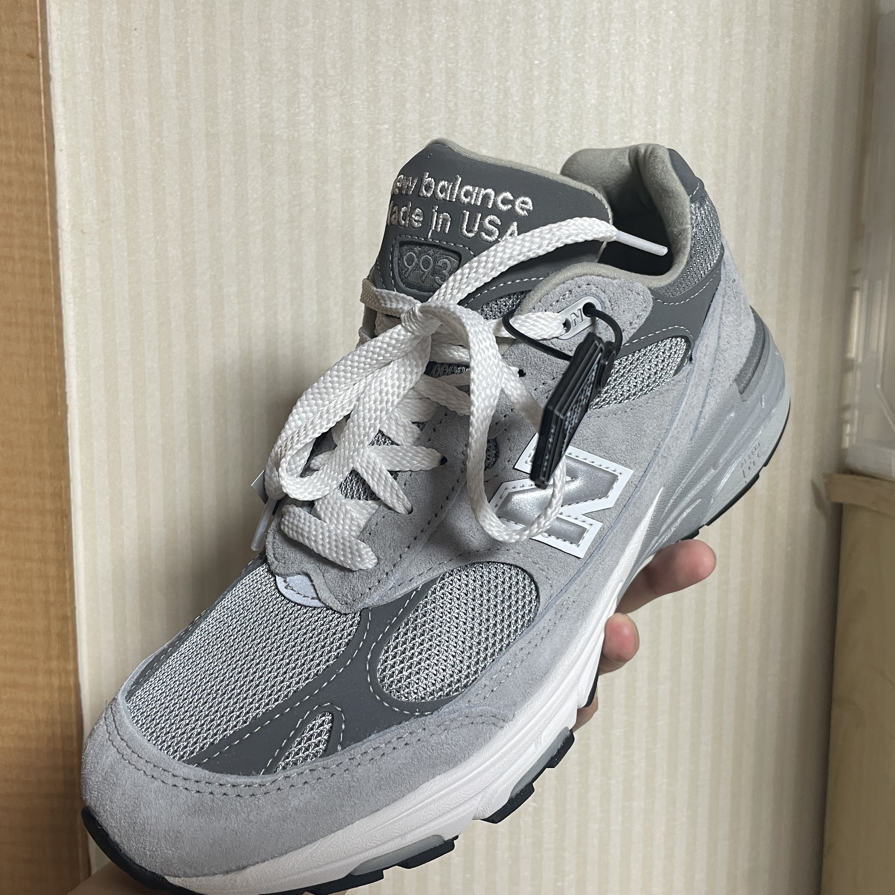 New Balance 993 Made in USA Grey - D Standard 착용 스타일 - 1