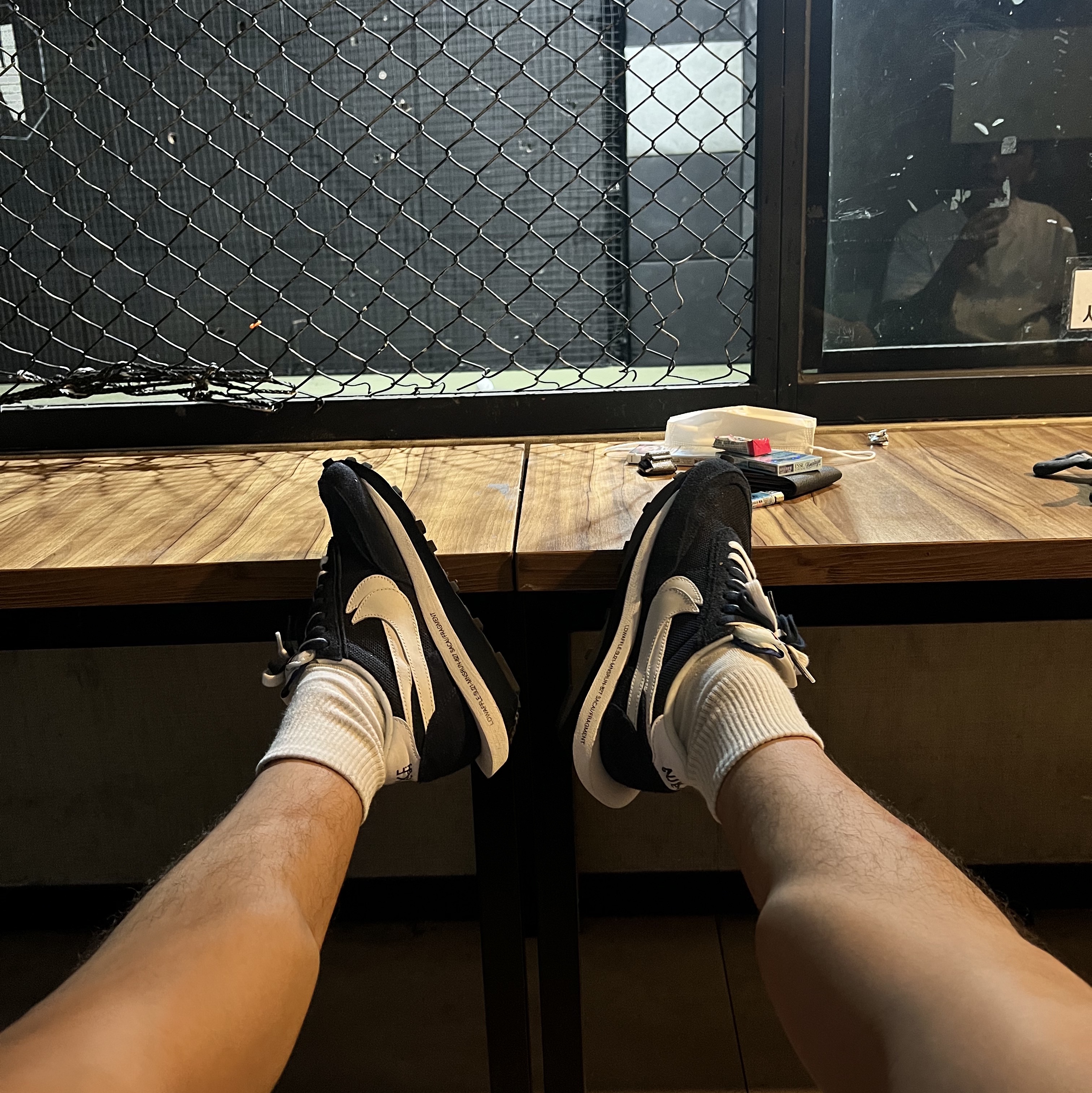 Nike x Sacai x Fragment LDWaffle Blackened Blue 착용 스타일 - 4