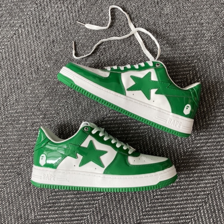 BAPE Bape Sta Low Green White 착용 스타일 - 1