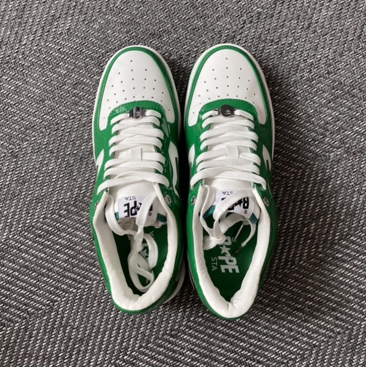 BAPE Bape Sta Low Green White 착용 스타일 - 3