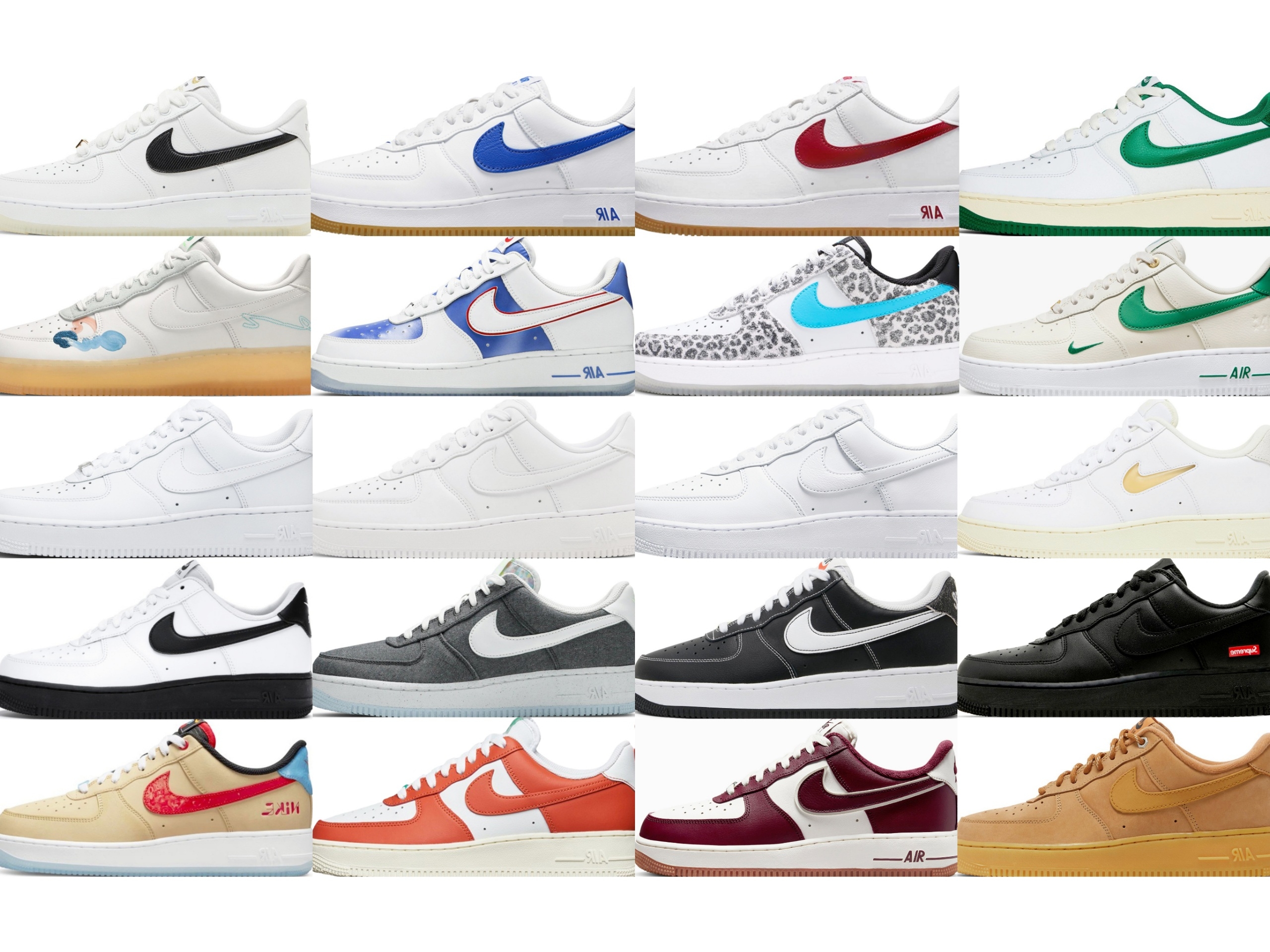 Nike x Supreme Air Force 1 Low Black, Nike Air Force 1 '07 PRM Bronx Origins 착용 스타일