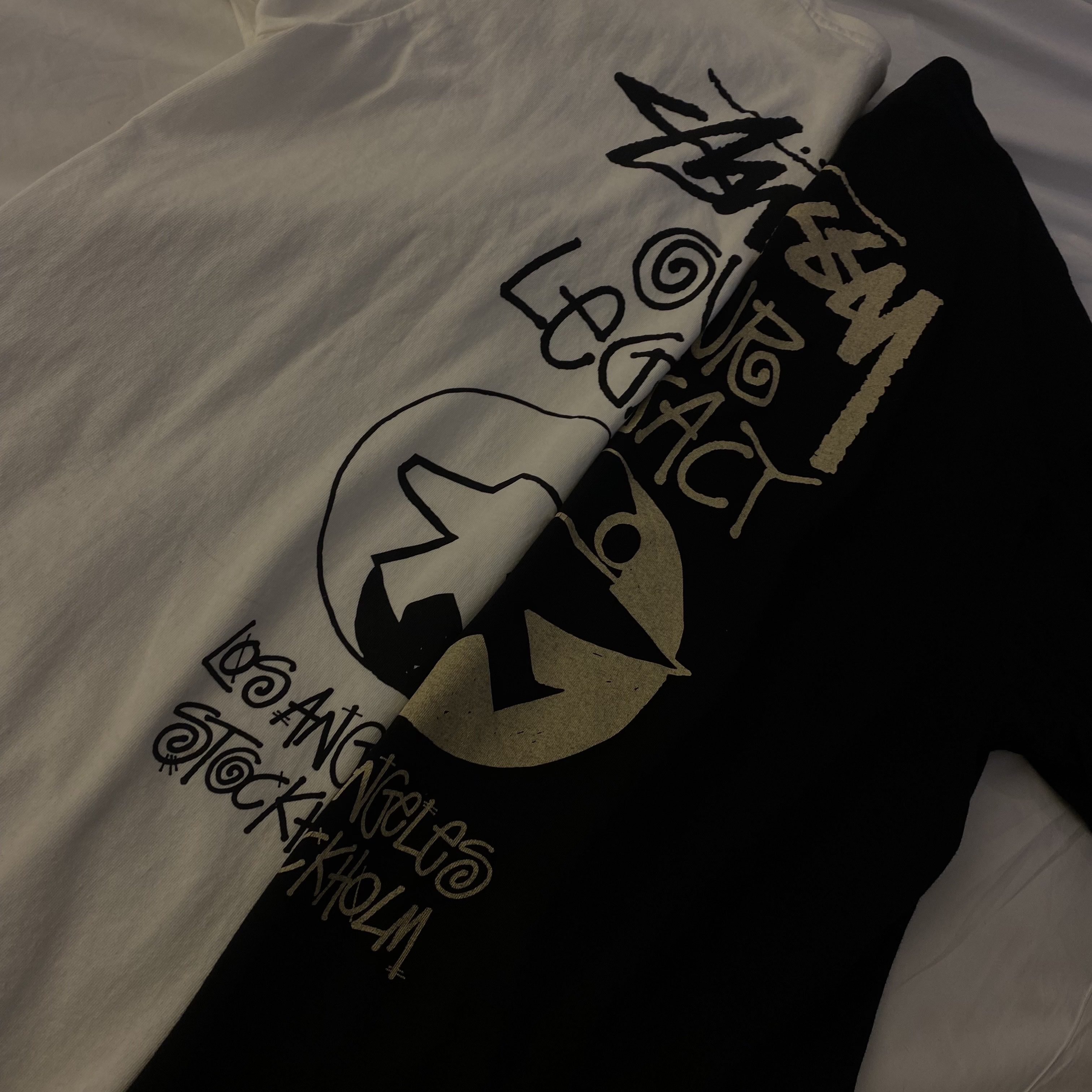Stussy x Our Legacy Surfman Pig. Dyed T-Shirt Black - 21FW, Stussy x Our Legacy Surfman Pig. Dyed T-Shirt Natural - 21FW 착용 스타일