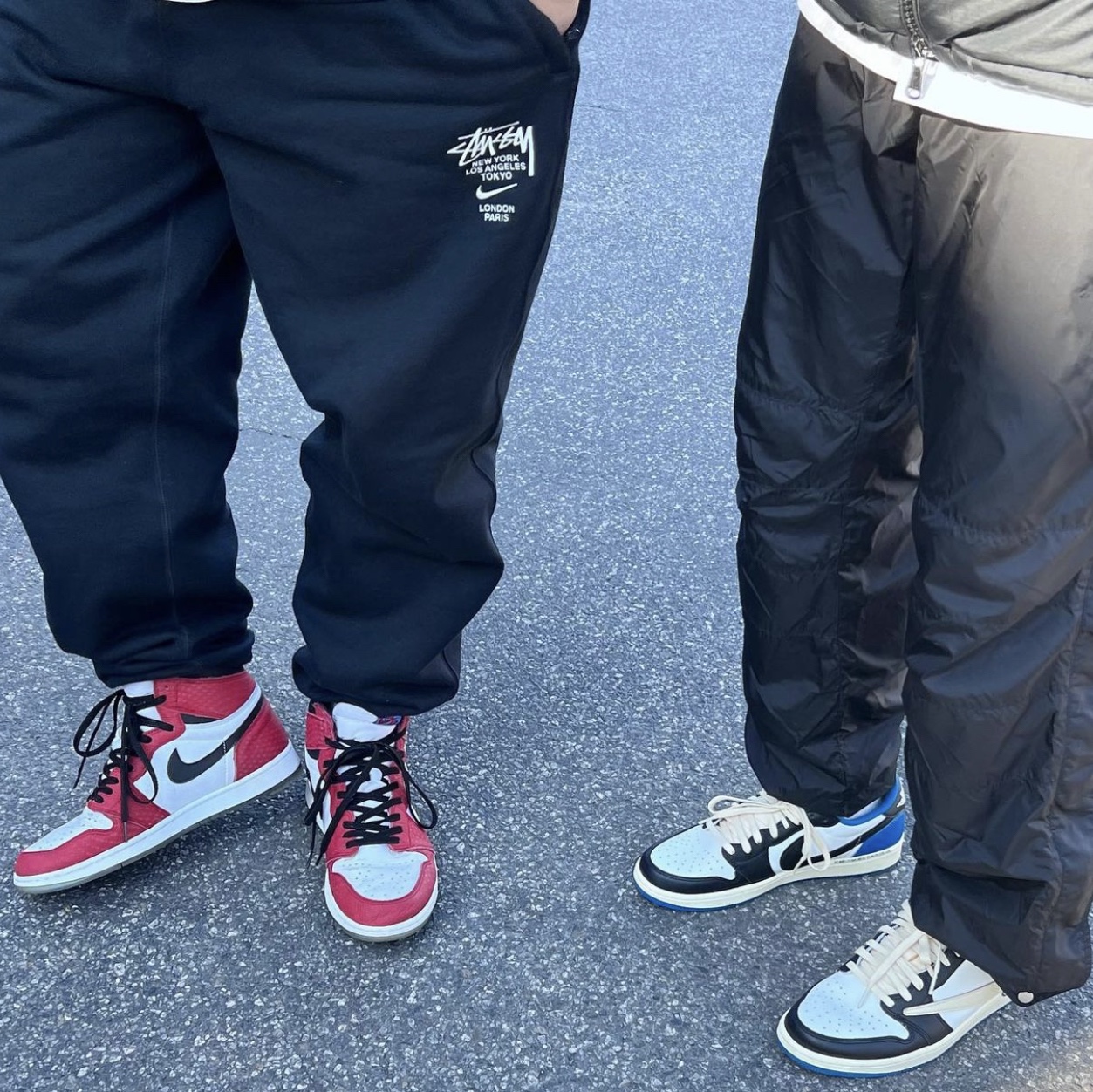 Jordan 1 Retro High Spider-Man Origin Story, Jordan 1 x Travis Scott x Fragment Retro Low OG SP Military Blue 착용 스타일 - 2