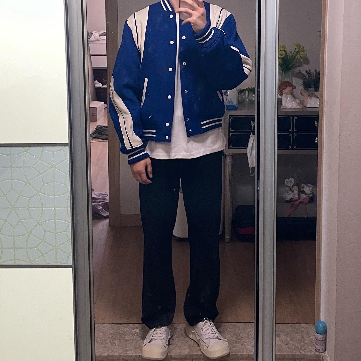 Ader Error Twit Jumper Blue 착용 스타일 - 3