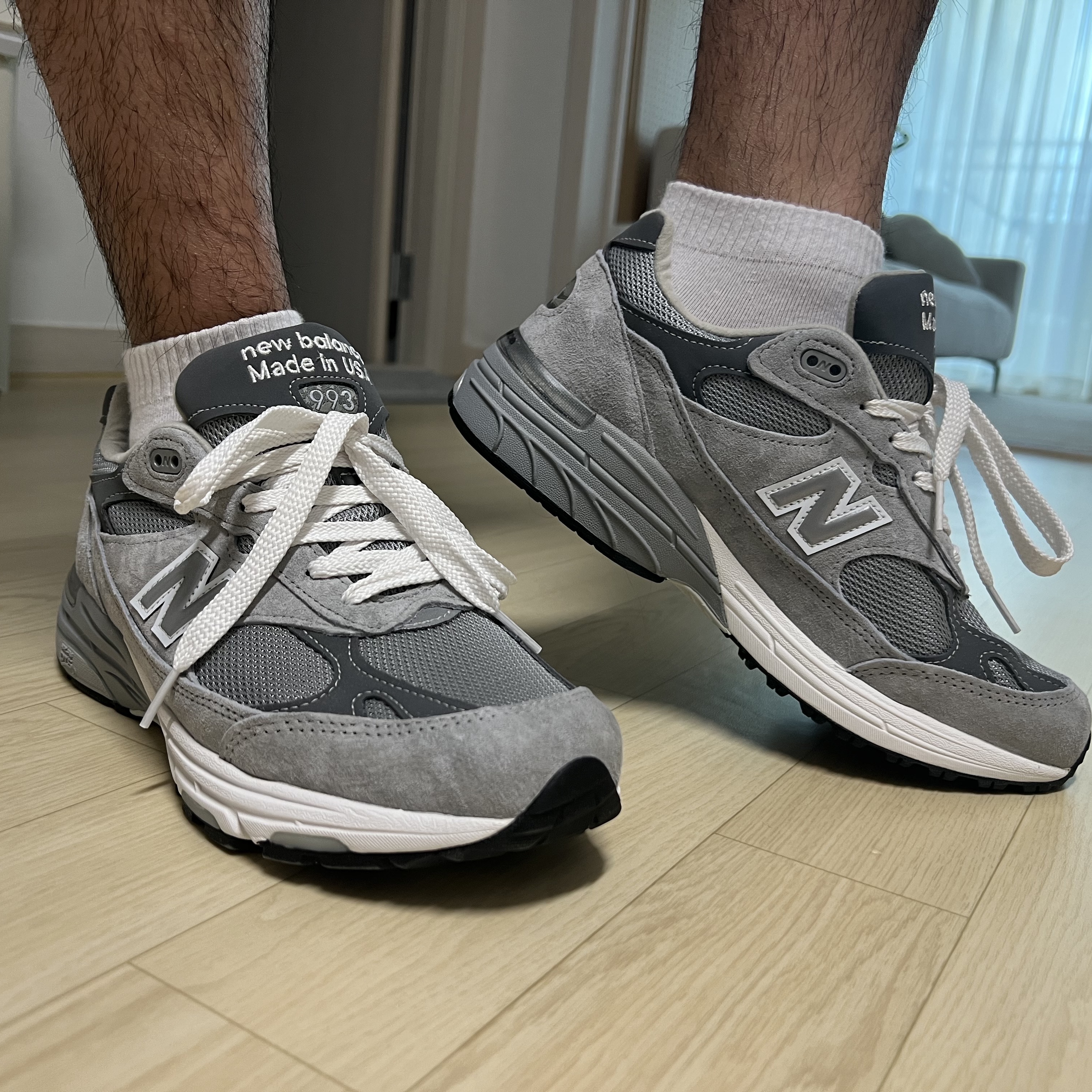 New Balance 993 Made in USA Grey - D Standard 착용 스타일