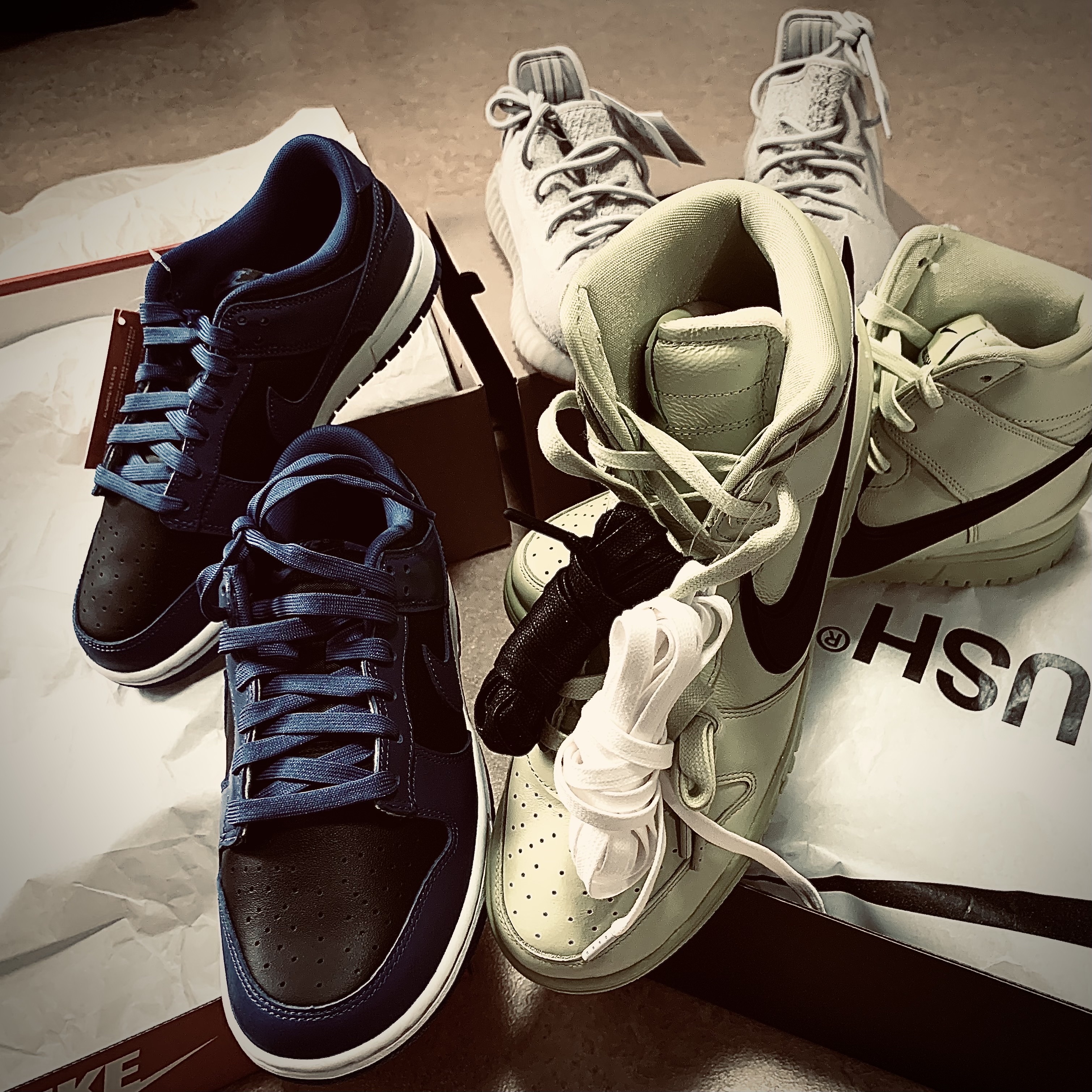 Nike x Ambush Dunk High Flash Lime, Nike Dunk Low Retro Hyper Cobalt 착용 스타일 - 1