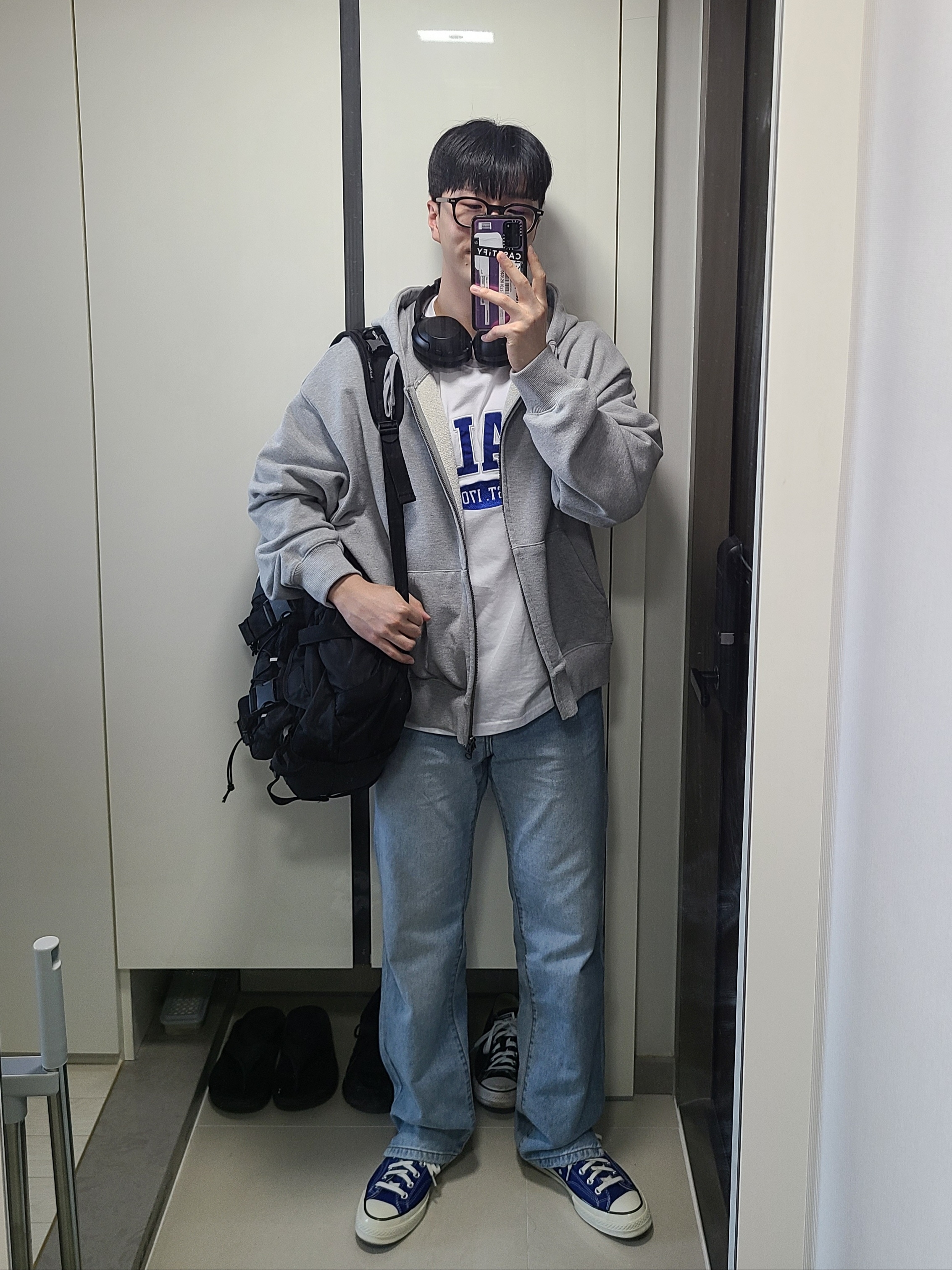 Converse Chuck 70 Ox Vintage Canvas Rush Blue 착용 스타일 - 1