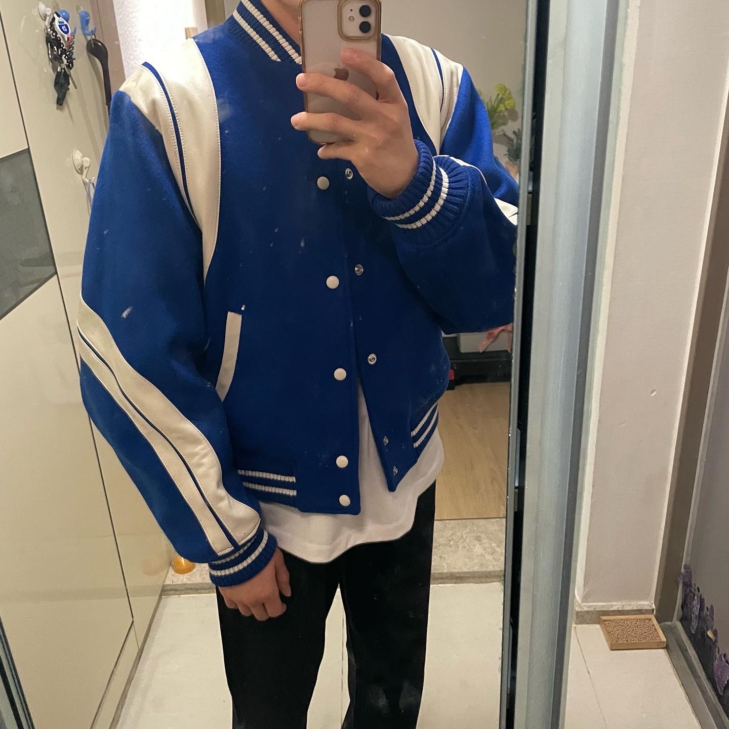 Ader Error Twit Jumper Blue 착용 스타일 - 4