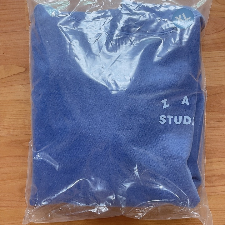 IAB Studio Pigment Hoodie Royal Blue - 22FW, IAB Studio T-Shirt Gray Green - 22FW 착용 스타일 - 1