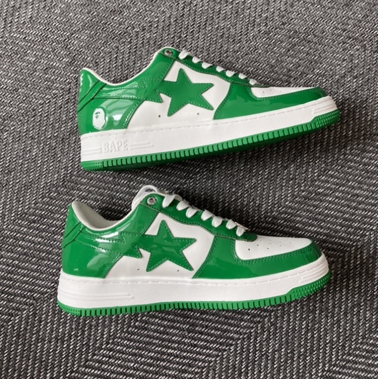 BAPE Bape Sta Low Green White 착용 스타일 - 2