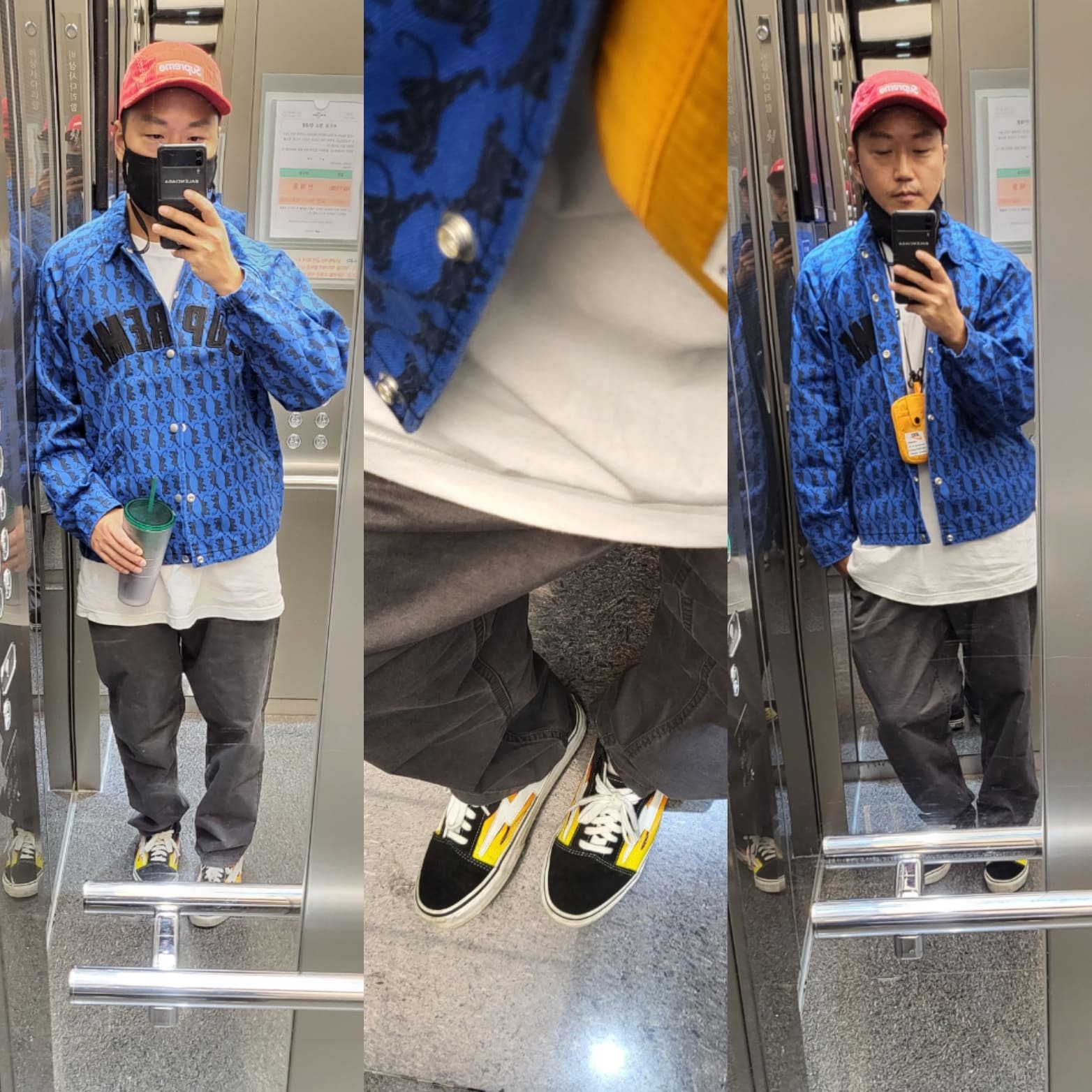 Supreme Snap Front Twill Jacket Panther - 18FW 착용 스타일