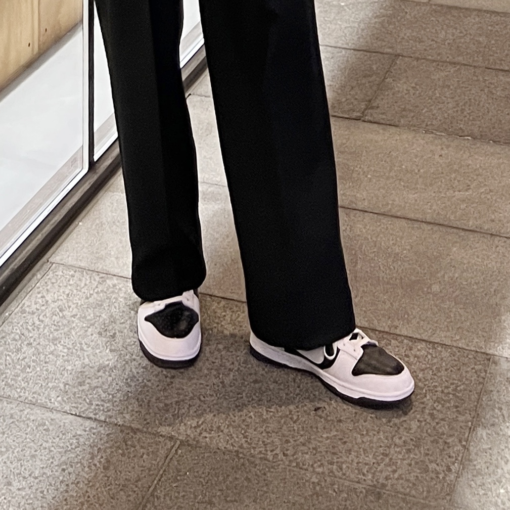 Nike Dunk Low Retro Black, Prada Re-Nylon and Saffiano Leather Shoulder Bag Black 착용 스타일 - 3