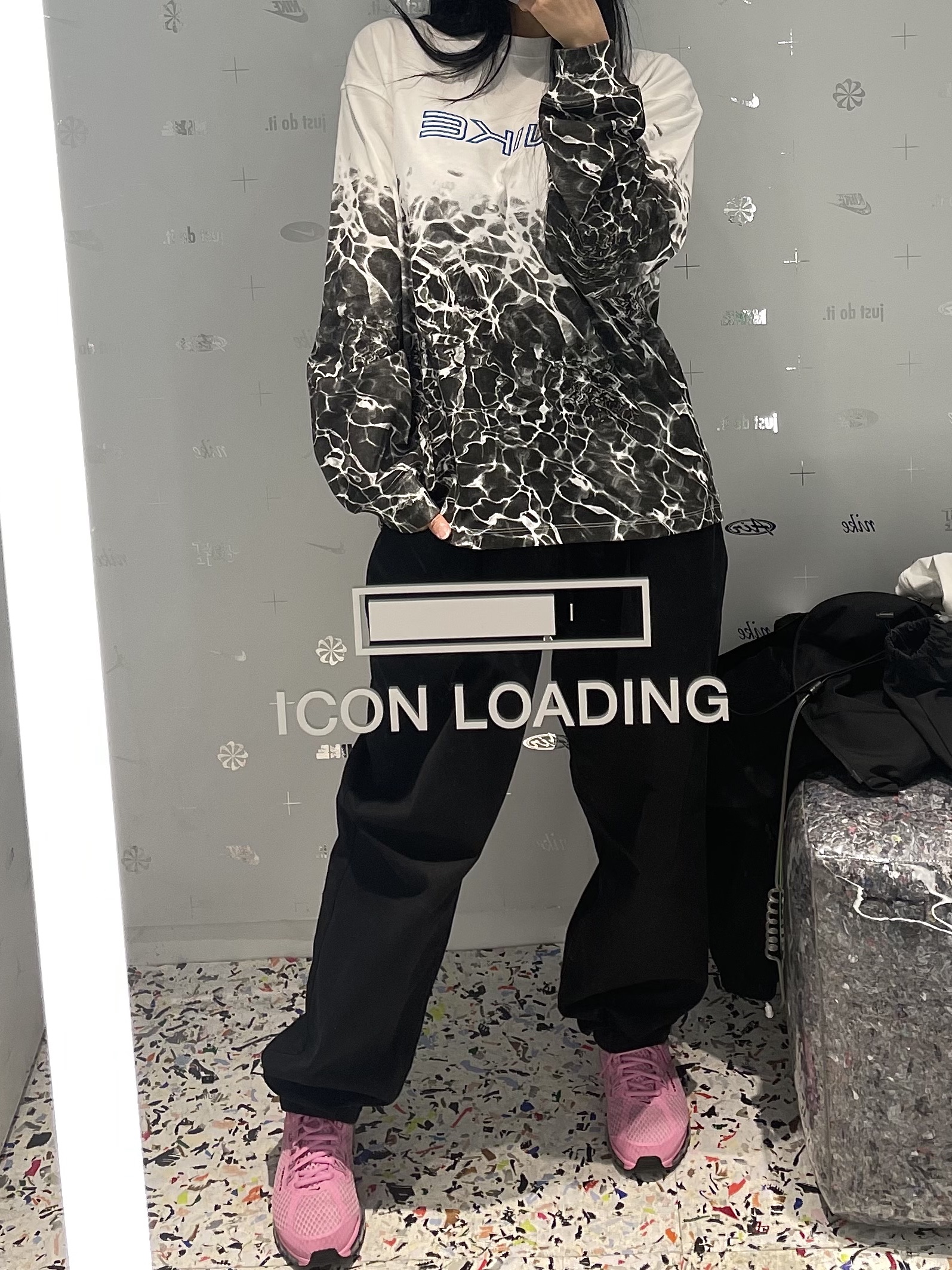 Nike Air Kukini Triple Black, Nike x Stussy Air Zoom Spiridon Kukini White 착용 스타일 - 2