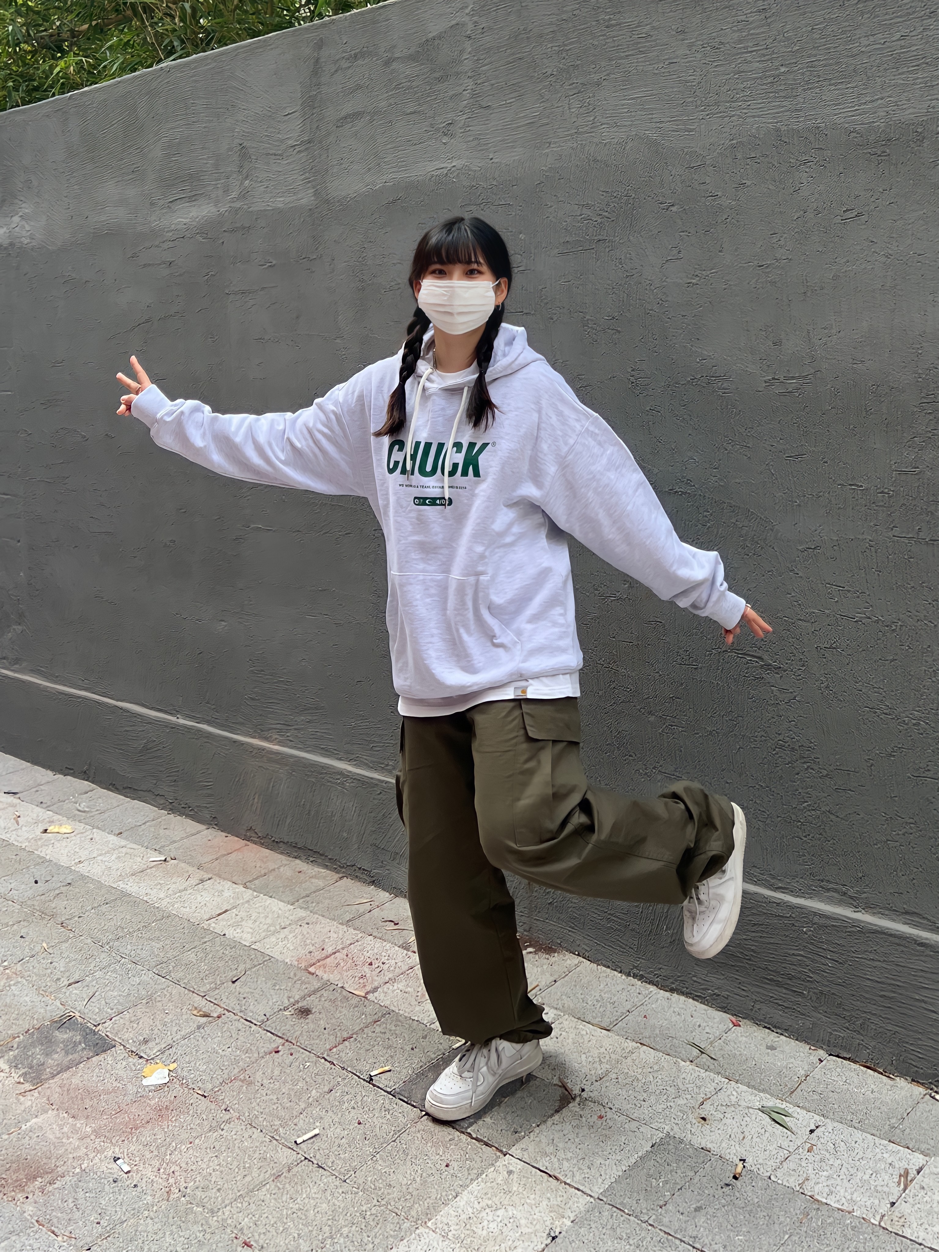 Nike Air Force 1 '07 Low White 착용 스타일 - 3