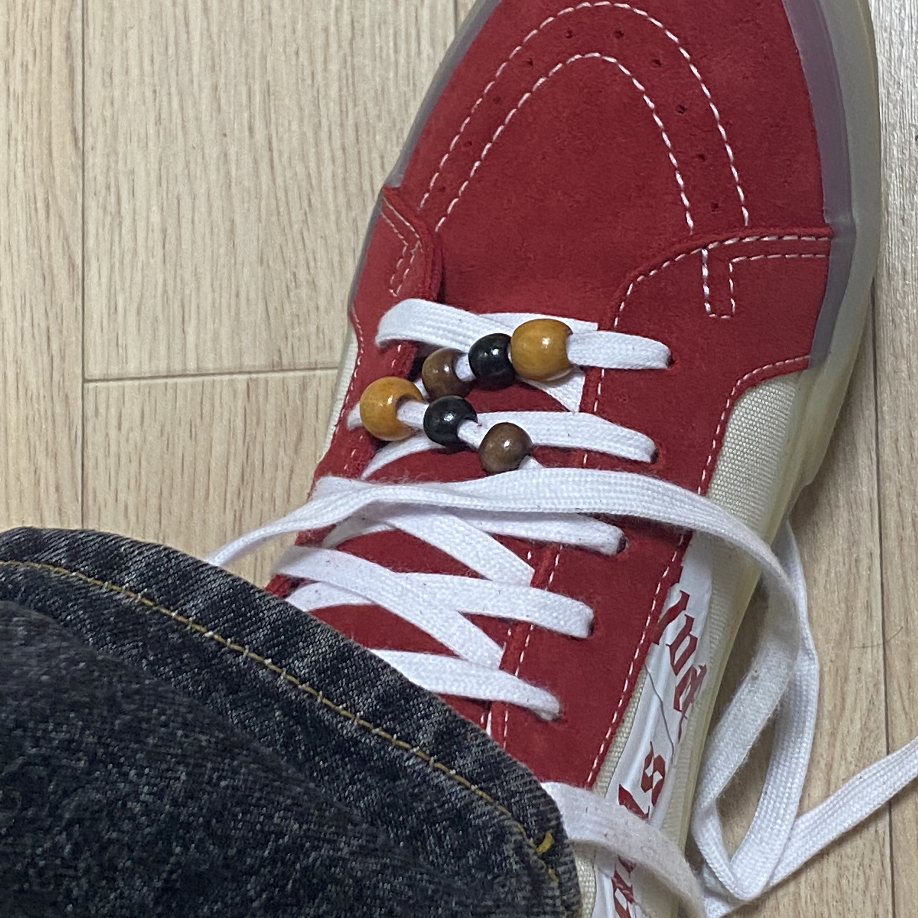 Vans Vault x Palm Angels Sk8-Hi Reissue VLT LX Chili Pepper 착용 스타일 - 1