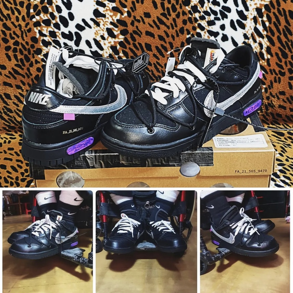 Nike x Off-White Dunk Low The 50 - Lot 50, Supreme Fox Racing Bomber LT Gloves Black - 18SS 착용 스타일 - 2