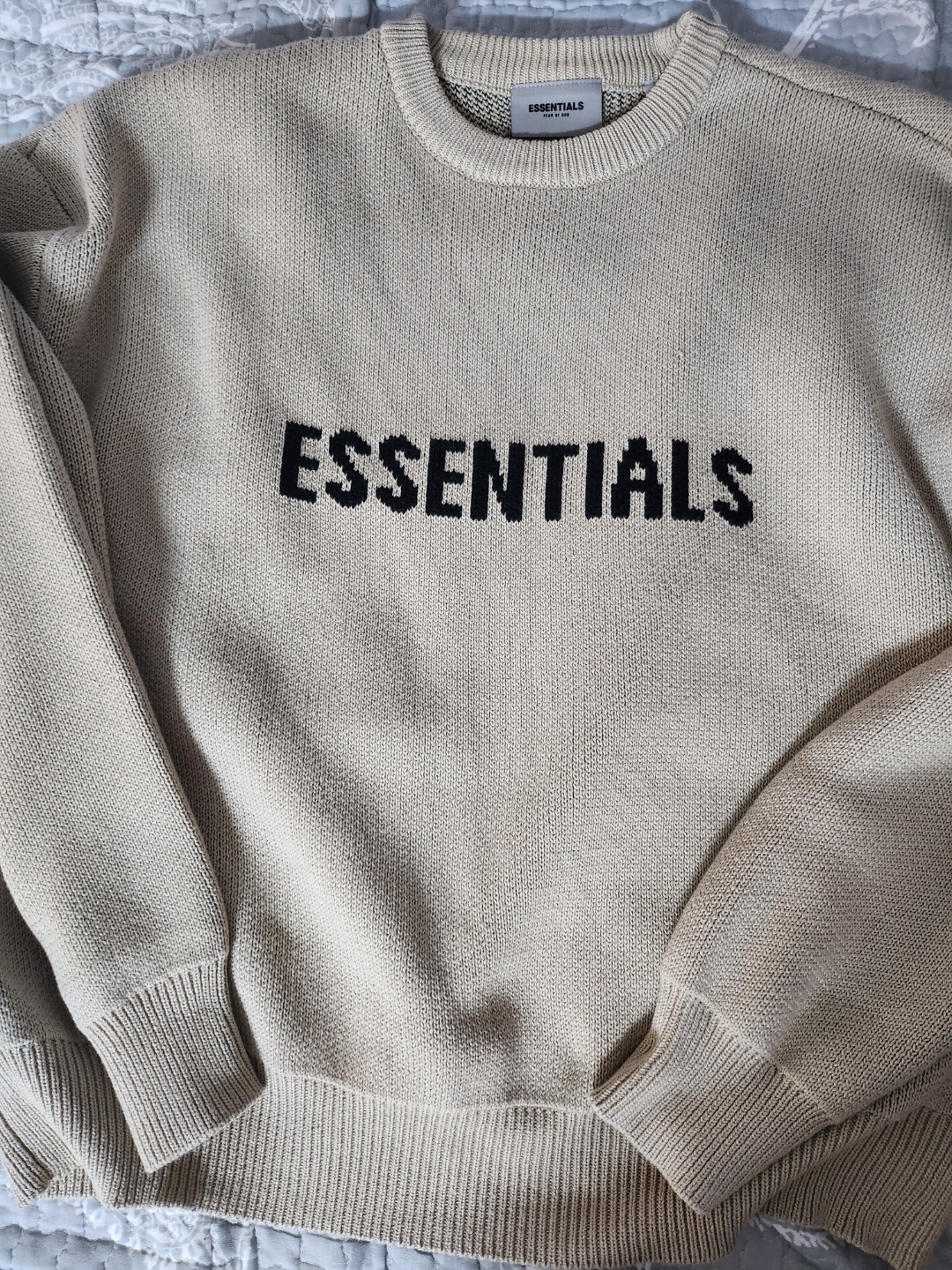 Essentials Knit Pullover Sweater Linen - Ssense Exclusive, Nike x Sacai x Clot LDWaffle Cool Grey 착용 스타일 - 3