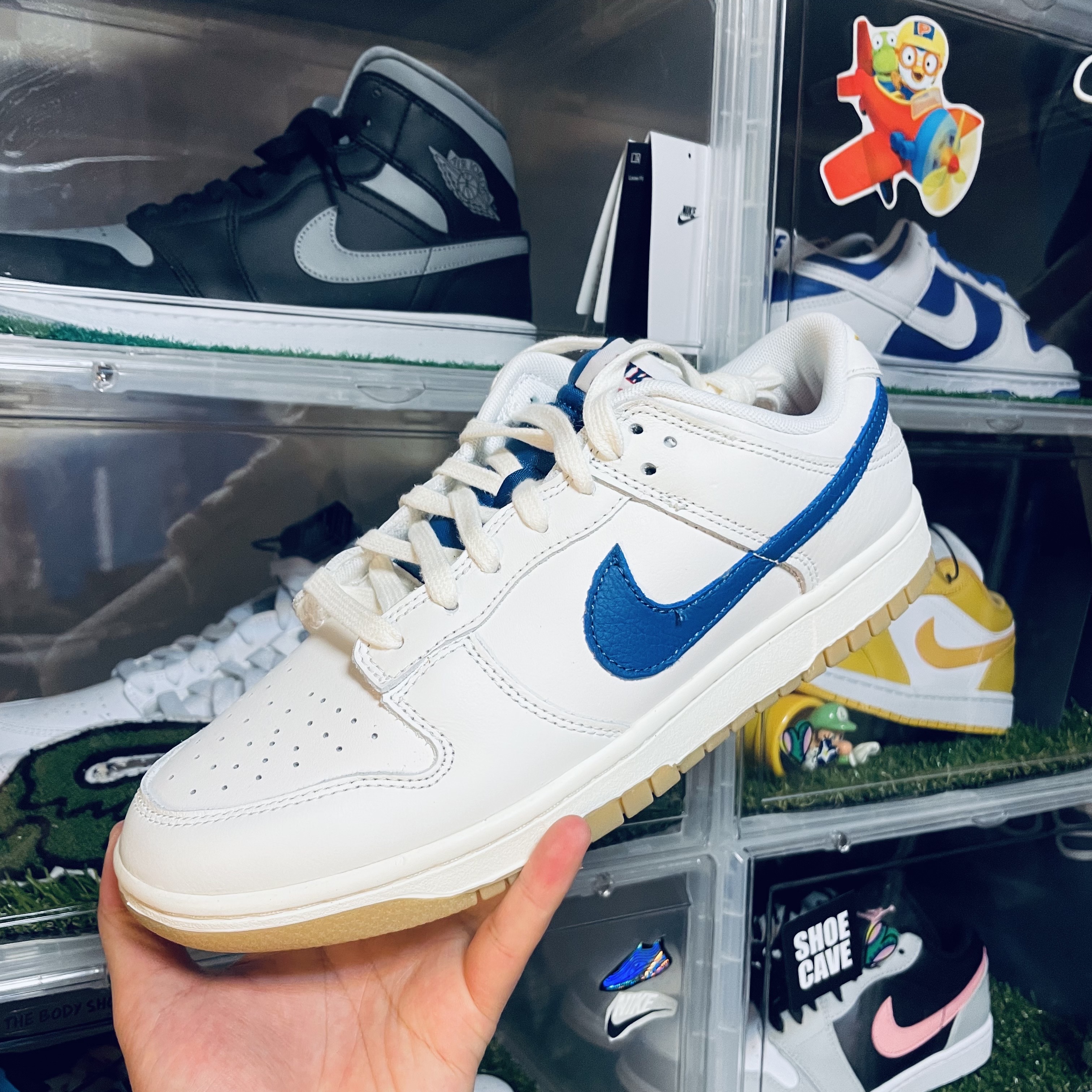 Nike Dunk Low SE Sail Dark Marina Blue 착용 스타일 - 3