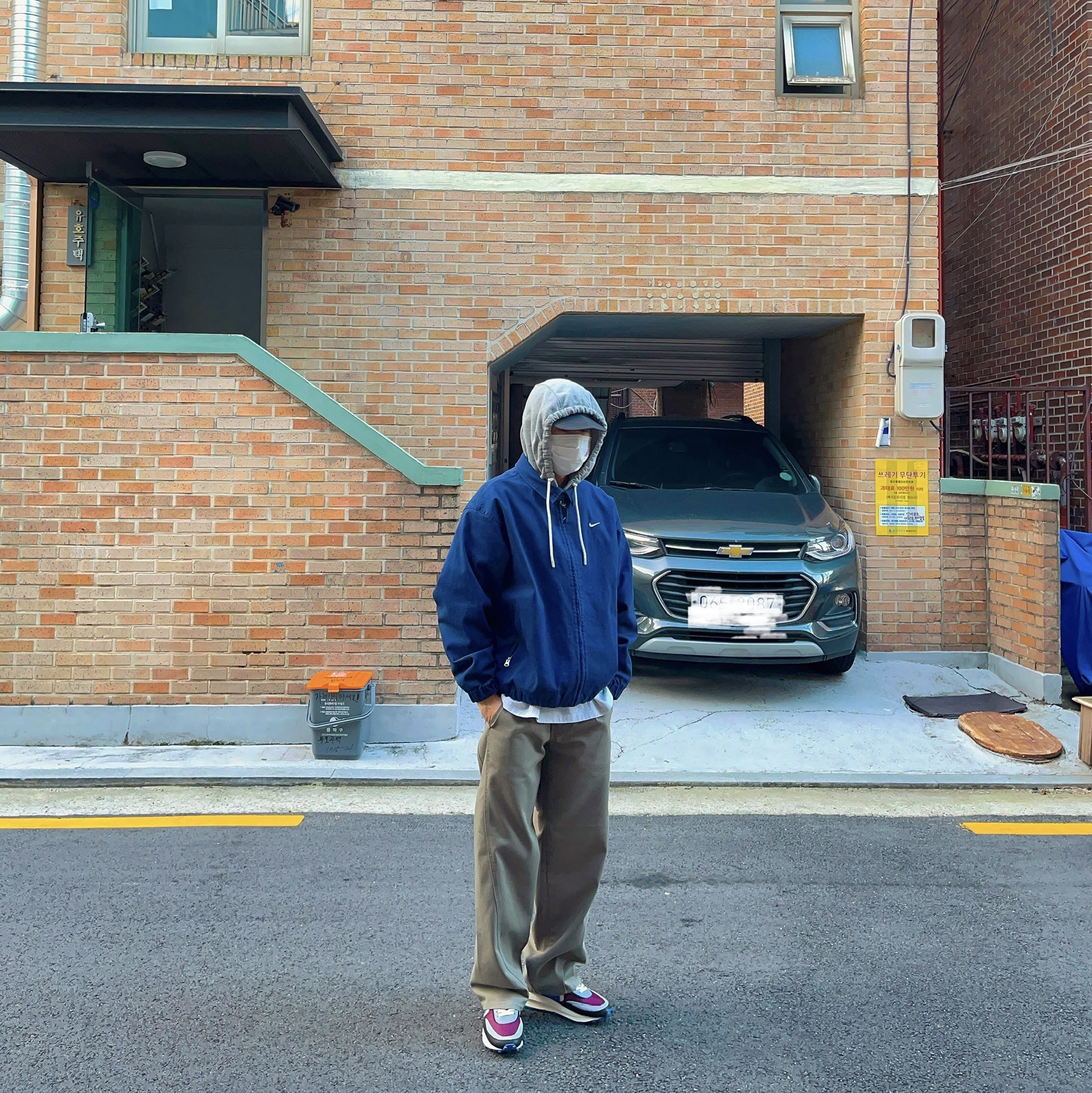 Nike x Sacai x Undercover LDWaffle Night Maroon Team Royal, Palace S-Runner Shell Hat Black - 21FW 착용 스타일