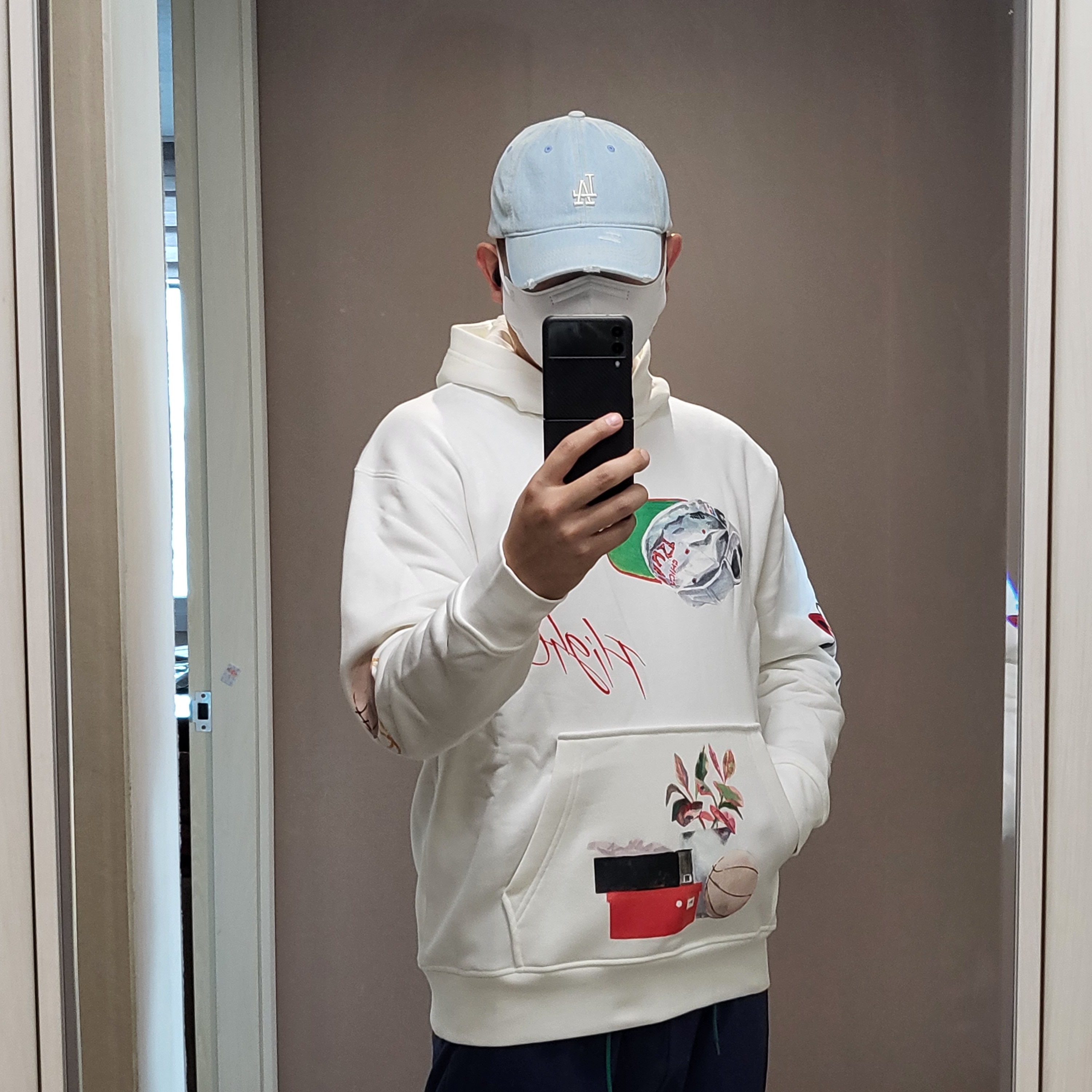 Jordan Flight Artist Series By Jacob Rochester Fleece Pullover Hoodie Sail - Asia 착용 스타일 - 1