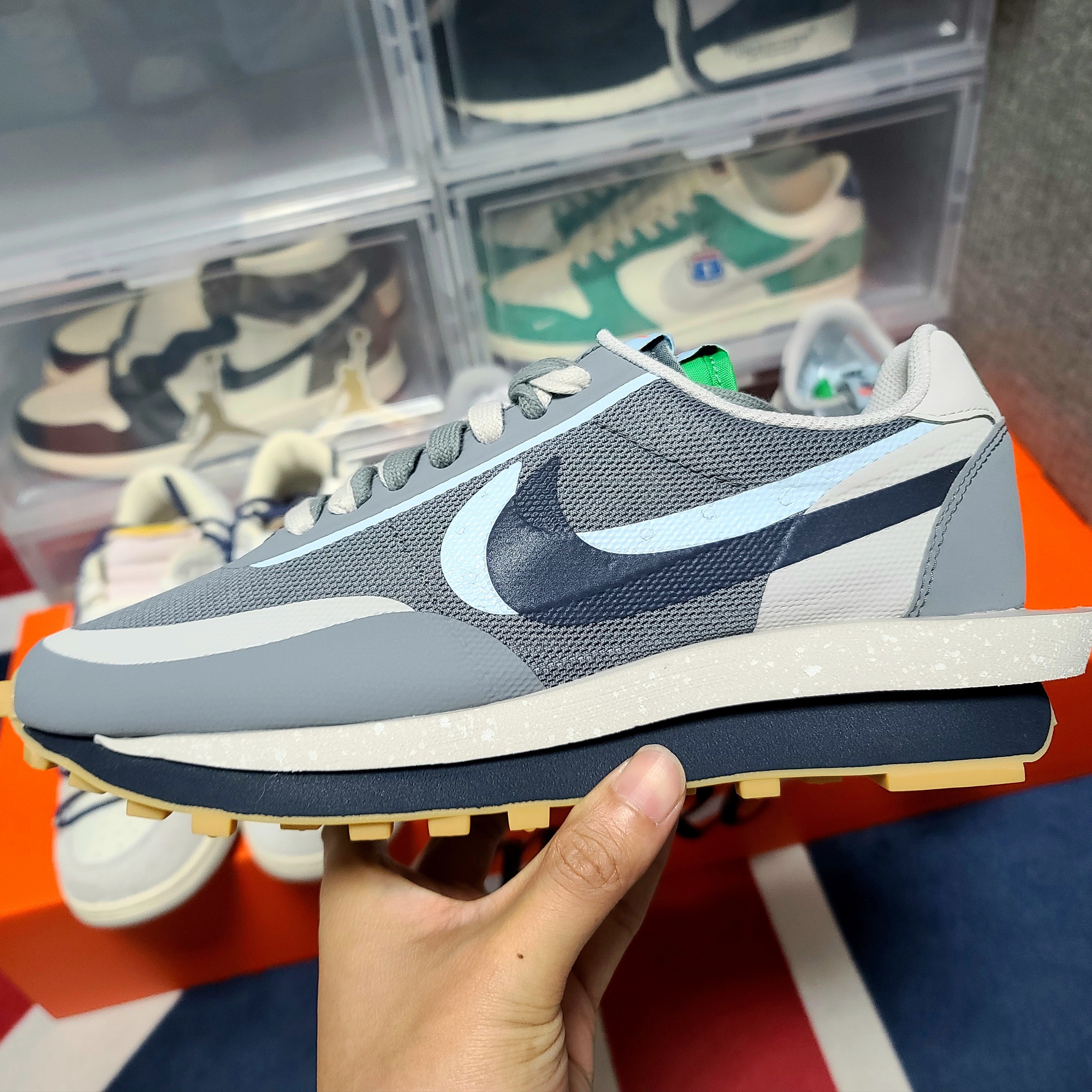Nike x Sacai x Clot LDWaffle Cool Grey 착용 스타일 - 1