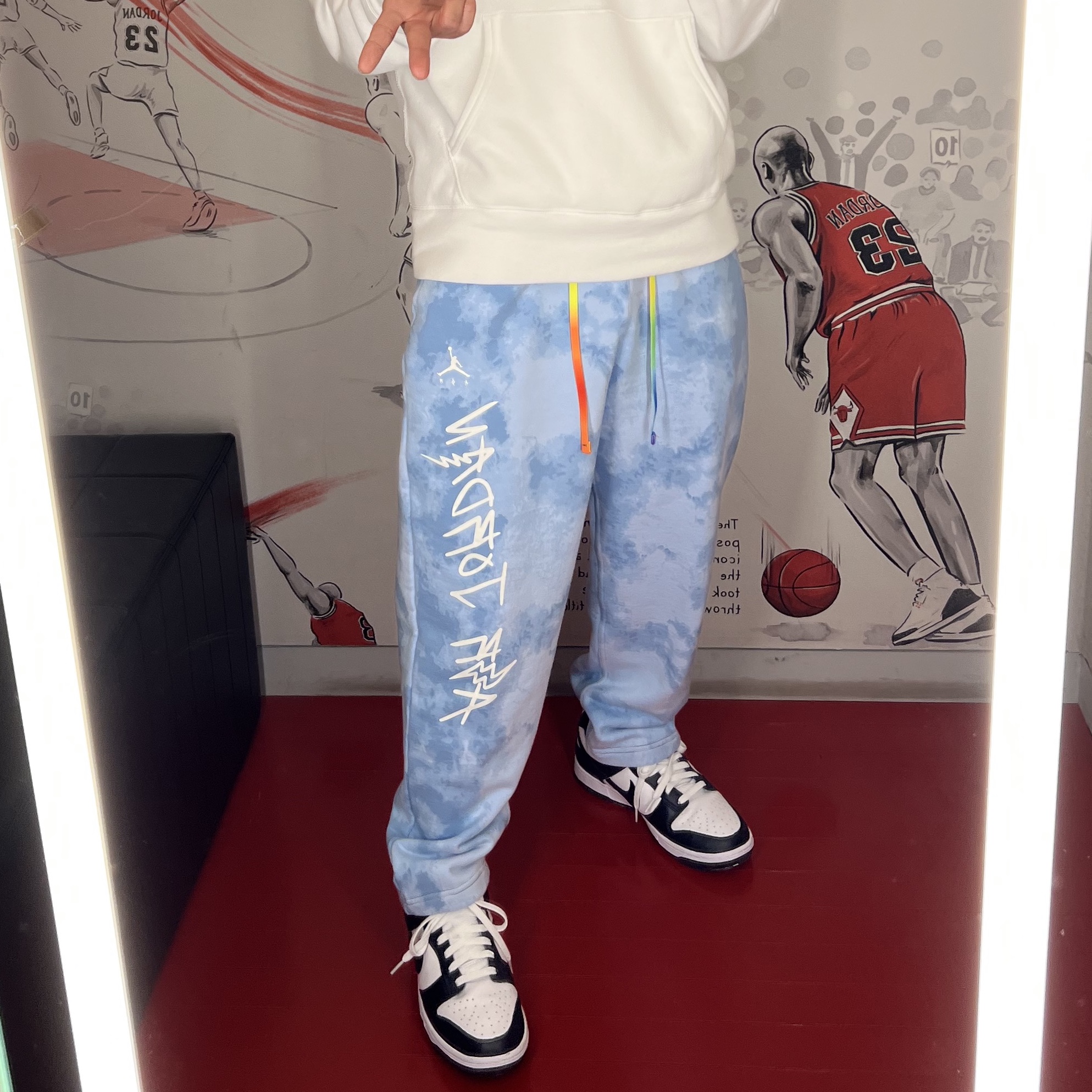 Jordan x J Balvin Fleece Pants Celestine Blue - Asia, Nike Dunk Low Retro Black 착용 스타일