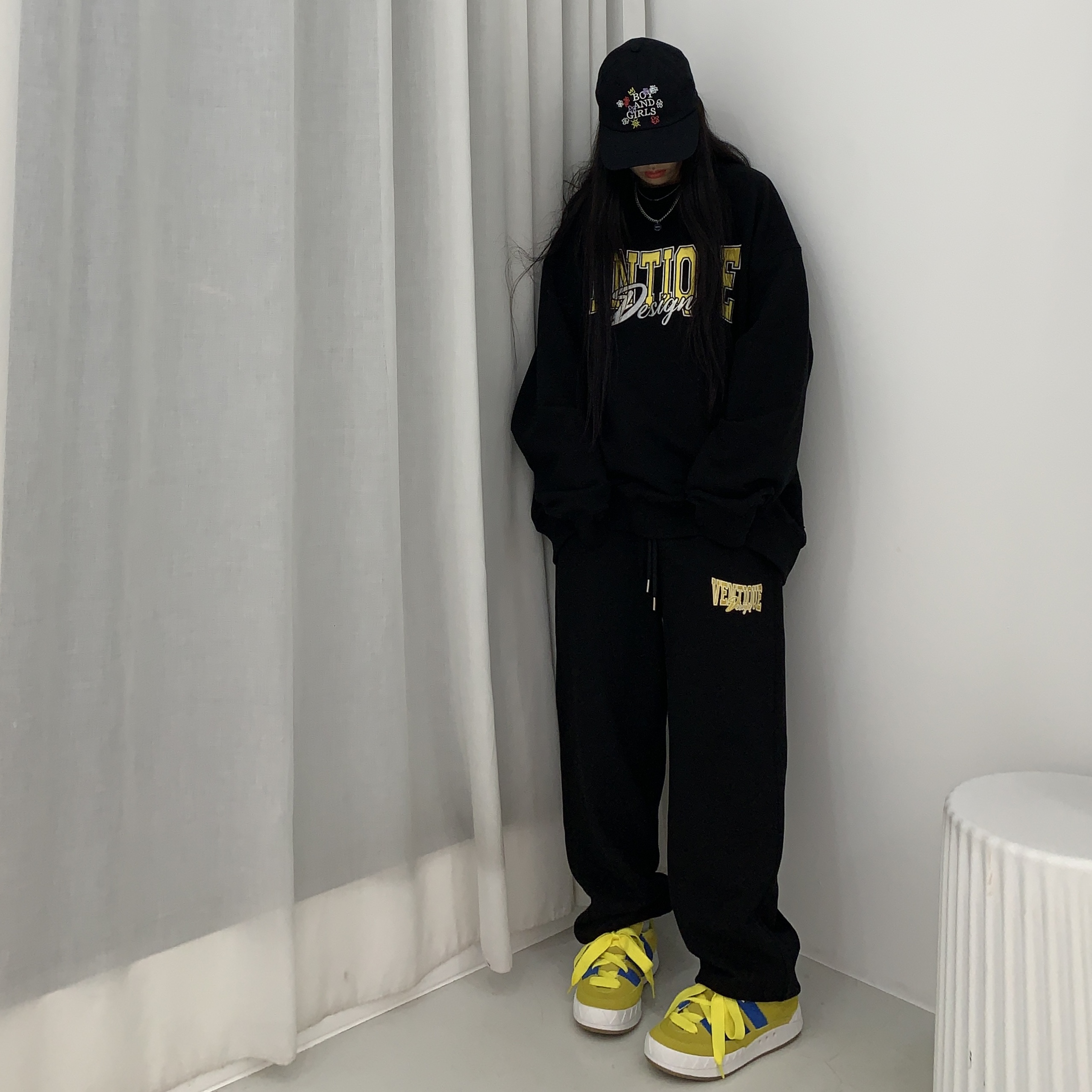 Adidas Adimatic Bright Yellow Blue 착용 스타일