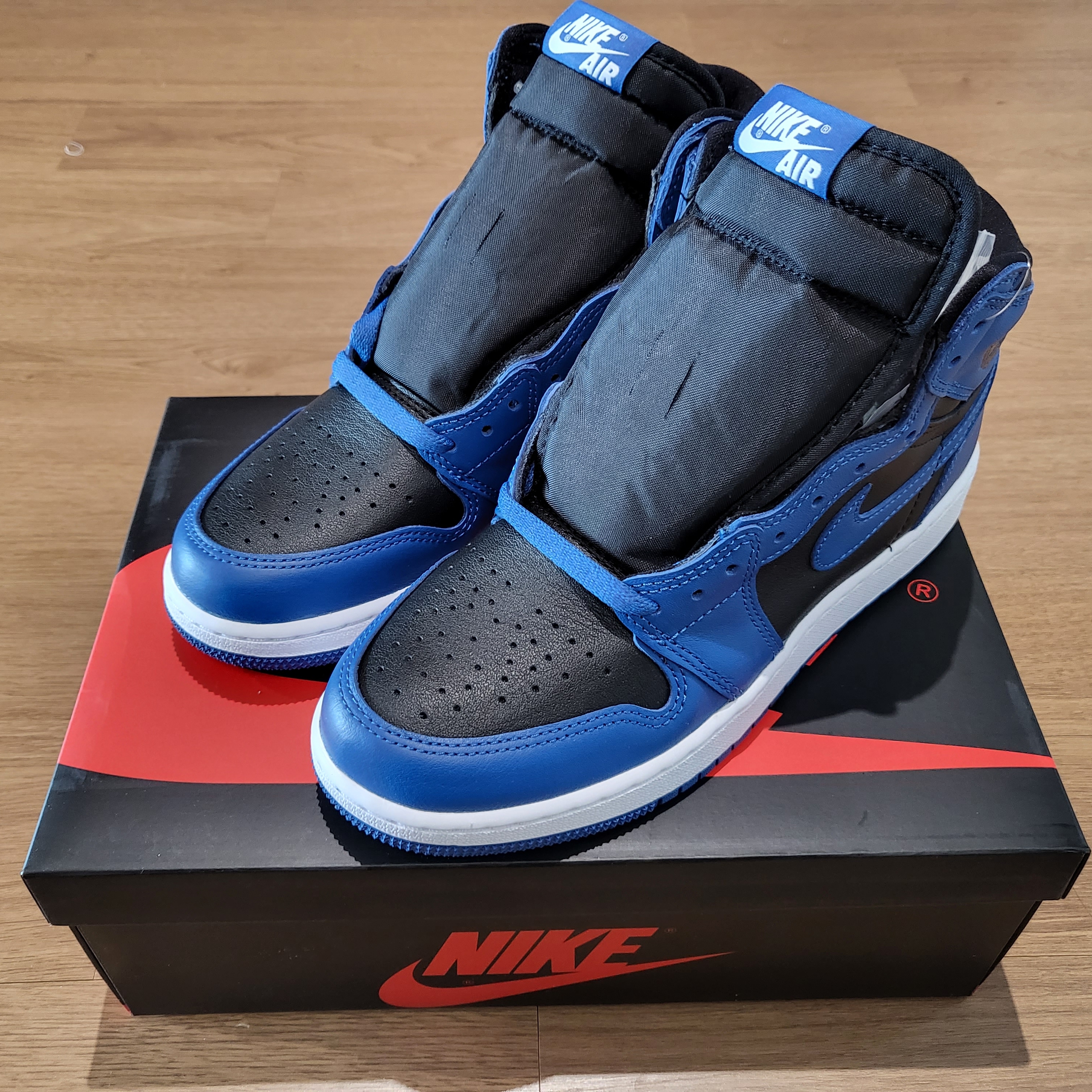 (GS) Jordan 1 Retro High OG Dark Marina Blue 착용 스타일 - 1