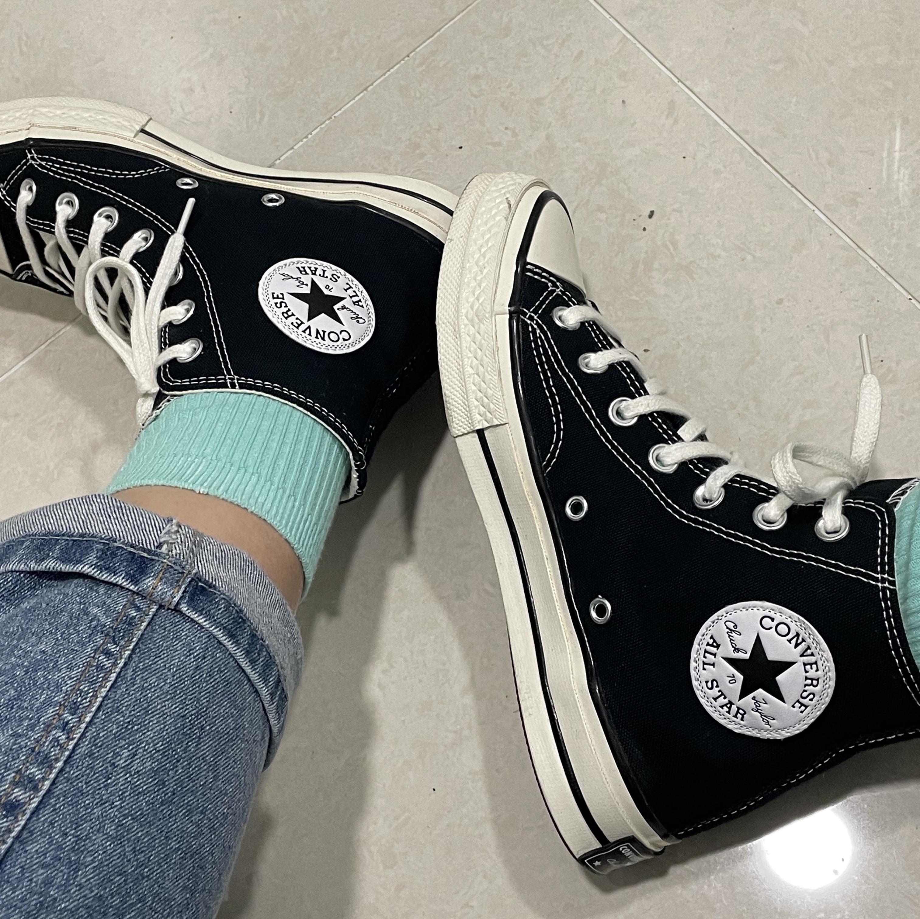 Converse Chuck 70 Hi Black 착용 스타일