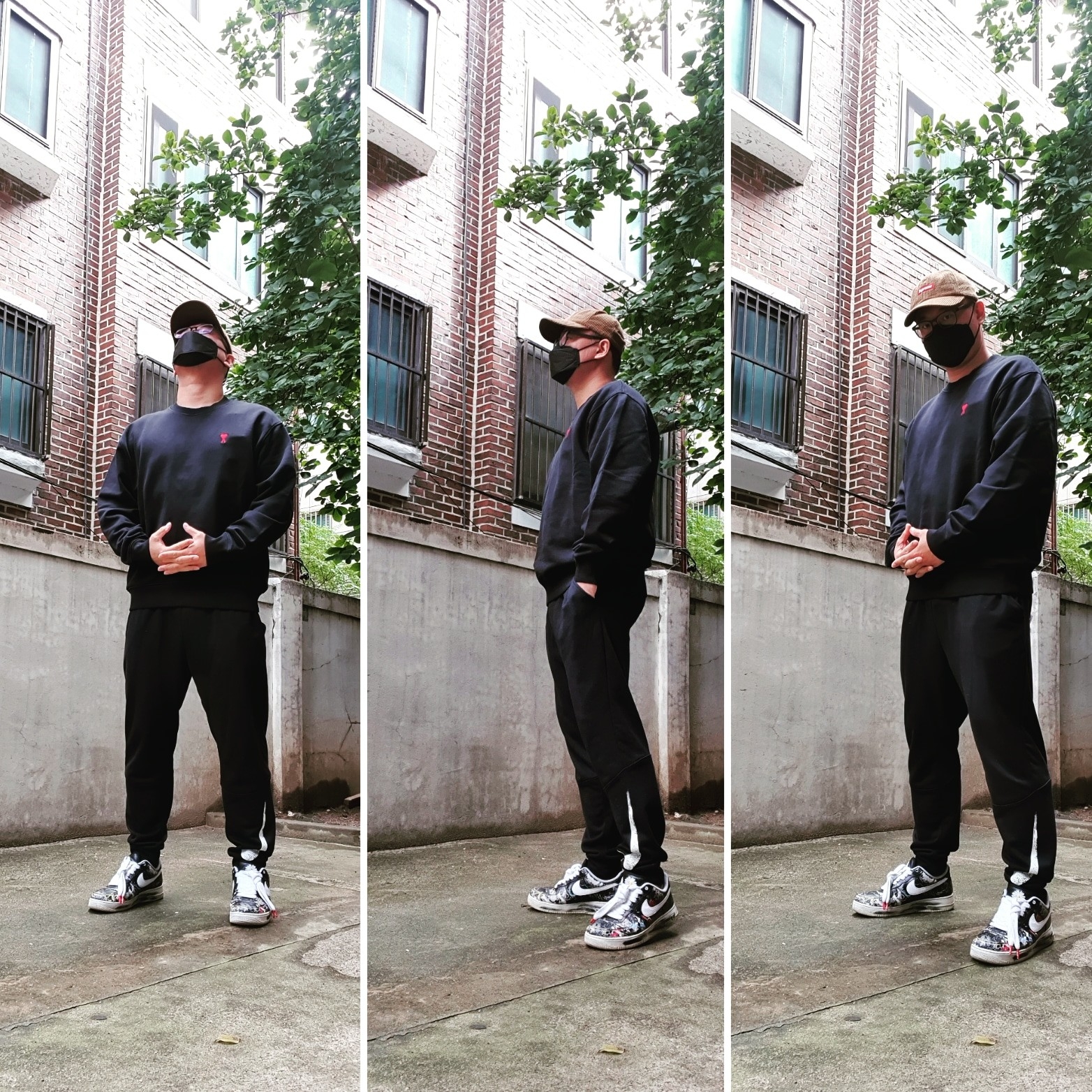 Supreme Ripple Corduroy Small Box 6-Panel Cap Brown - 20FW, AMI de Coeur Sweatshirt Black 착용 스타일 - 1