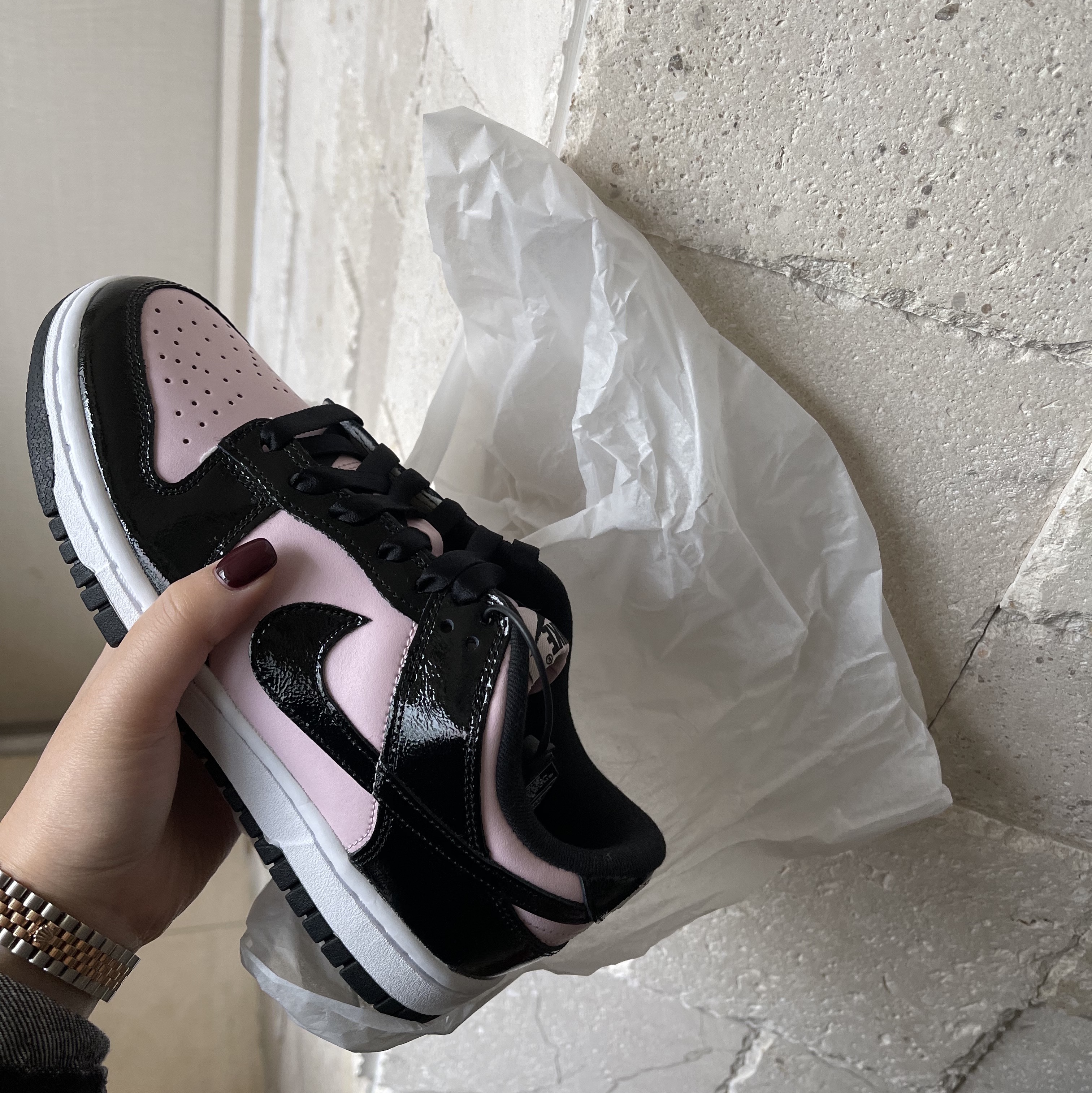 (W) Nike Dunk Low Essential Pink Foam Black ์ฐฉ์ฉ ์คํ์ผ
