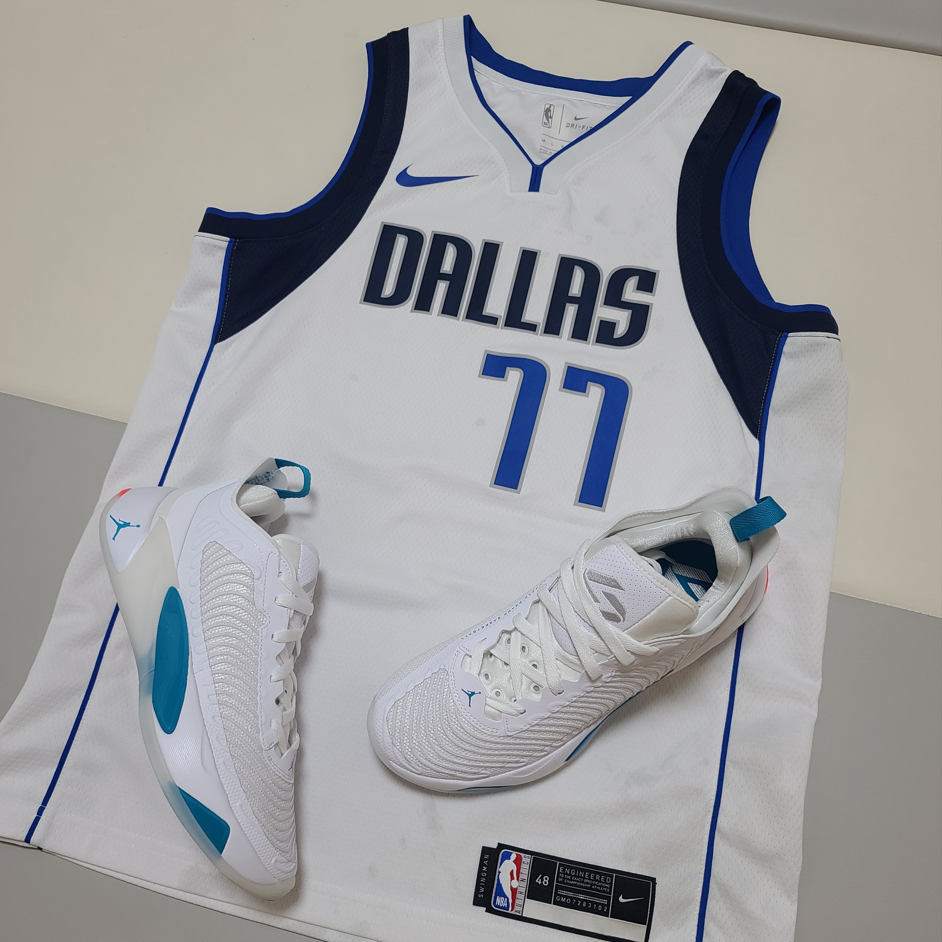 Jordan Luka 1 PF Neo Turquoise 착용 스타일 - 1