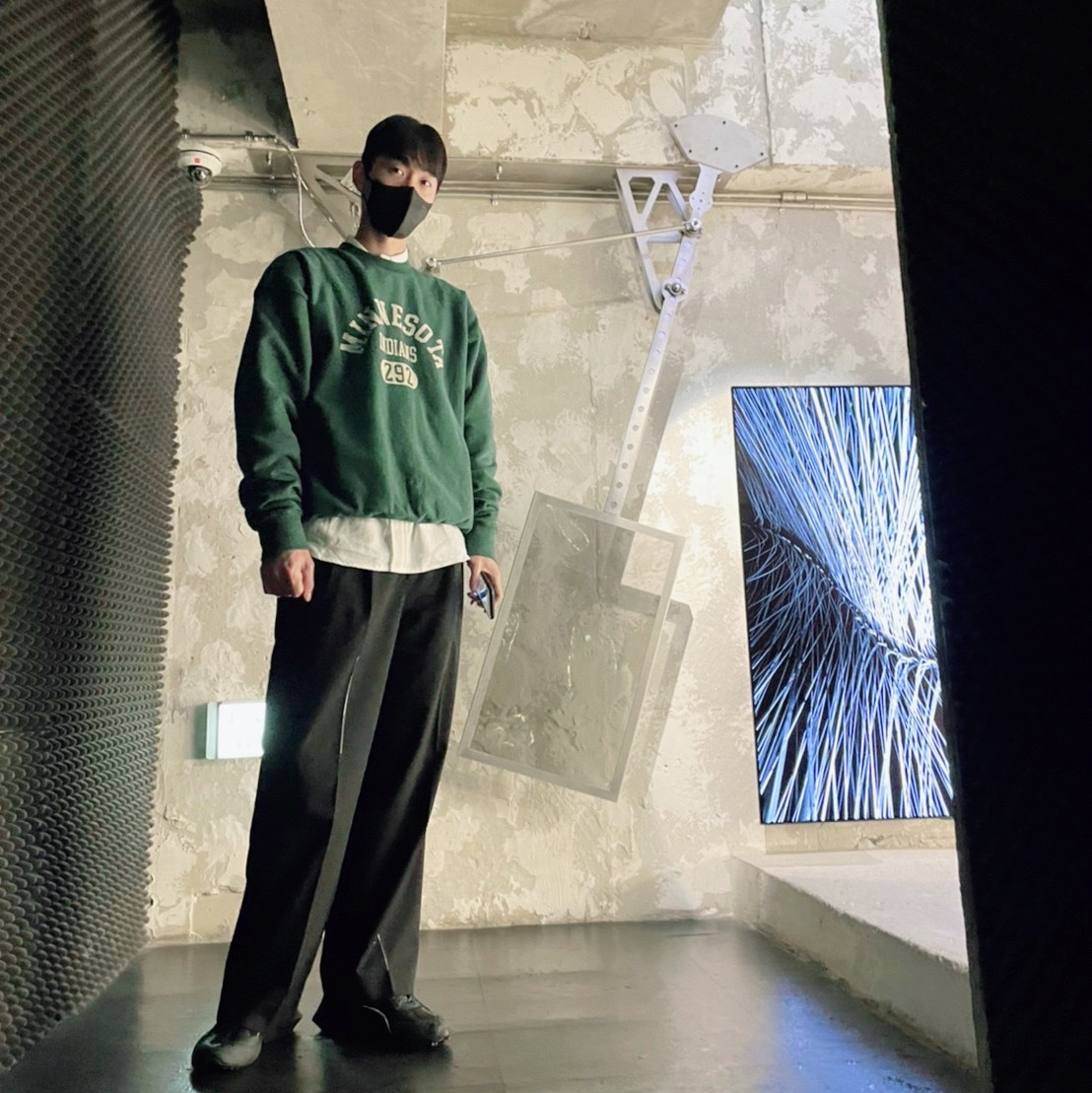 Puma x Ader Error Vaderon Black, Zara x Ader Error Wide Pants Black 착용 스타일 - 4