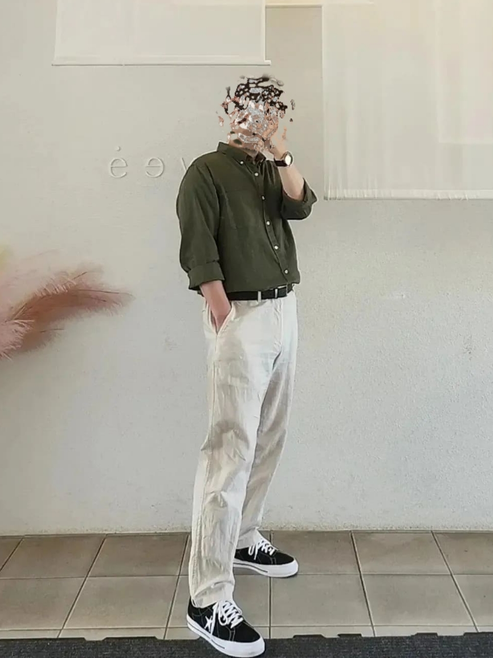 Converse x Stussy One Star Ox Black 착용 스타일