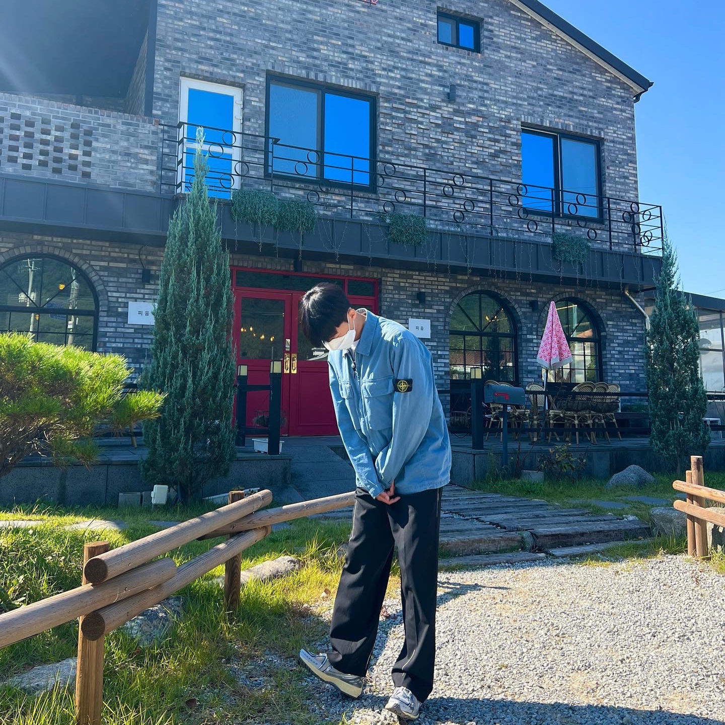 Stone Island 114WN T.CO+OLD Overshirt Pastel Blue - 22SS, Zara x Ader Error Wide Pants Black 착용 스타일