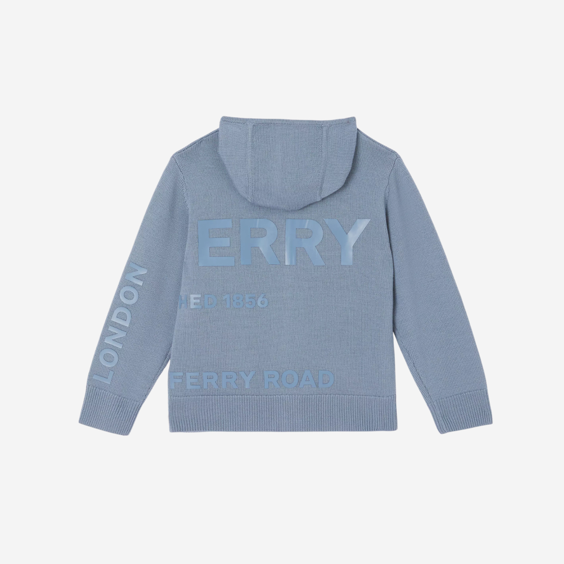 (Kids) Burberry Horseferry Print Wool Hooded Top Shale Blue 상세 이미지 2