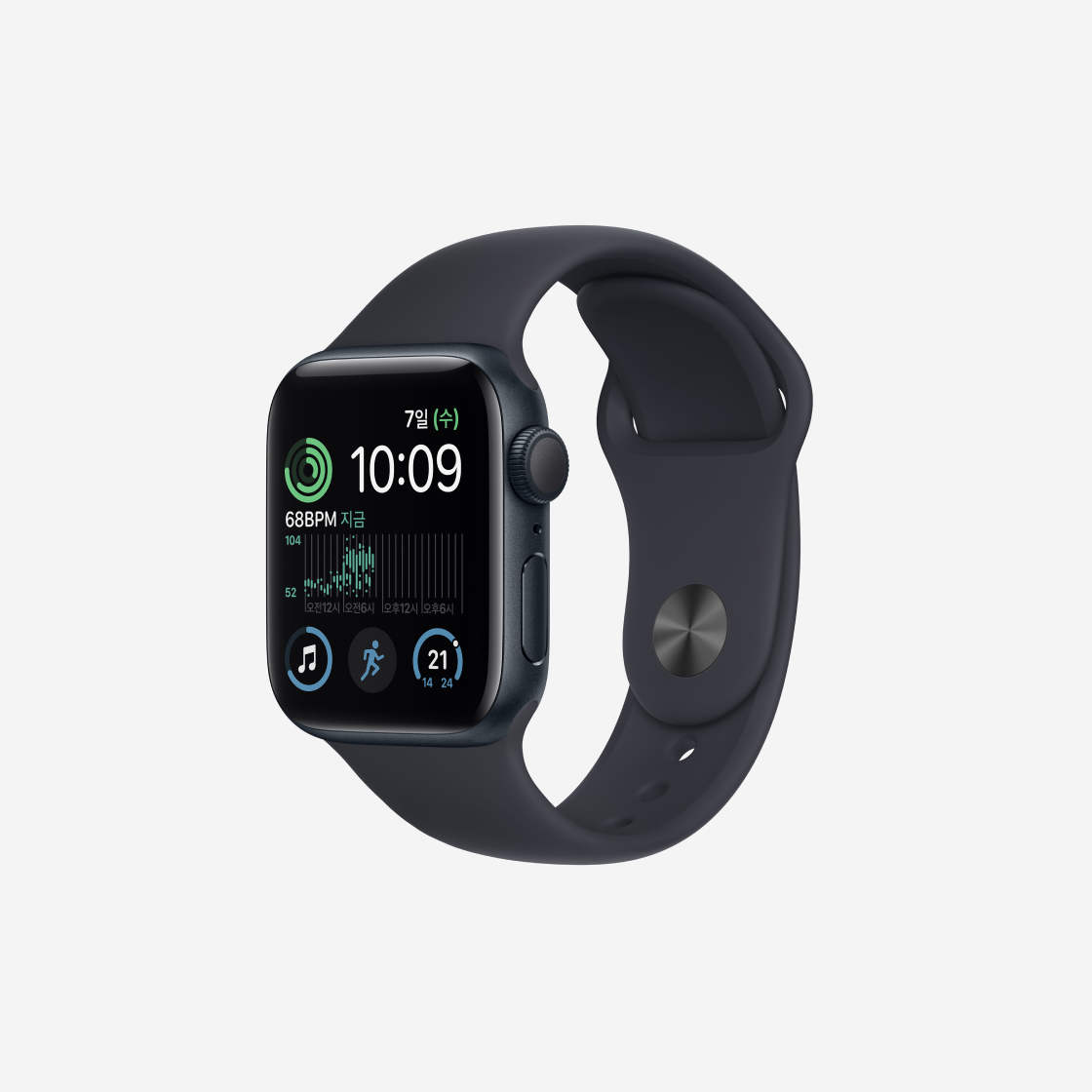 애플 워치 SE 40mm GPS 미드나이트 알루미늄 케이스 스포츠 밴드 미드나이트 (국내 정식 발매 제품) Apple KREAM