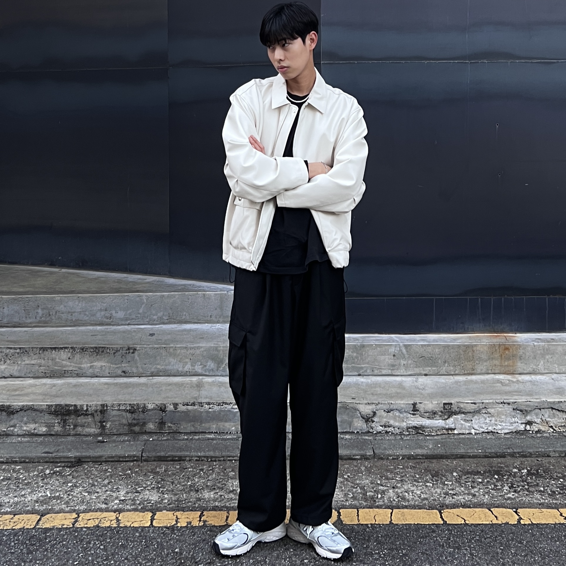 New Balance 530 Steel Grey 착용 스타일 - 1