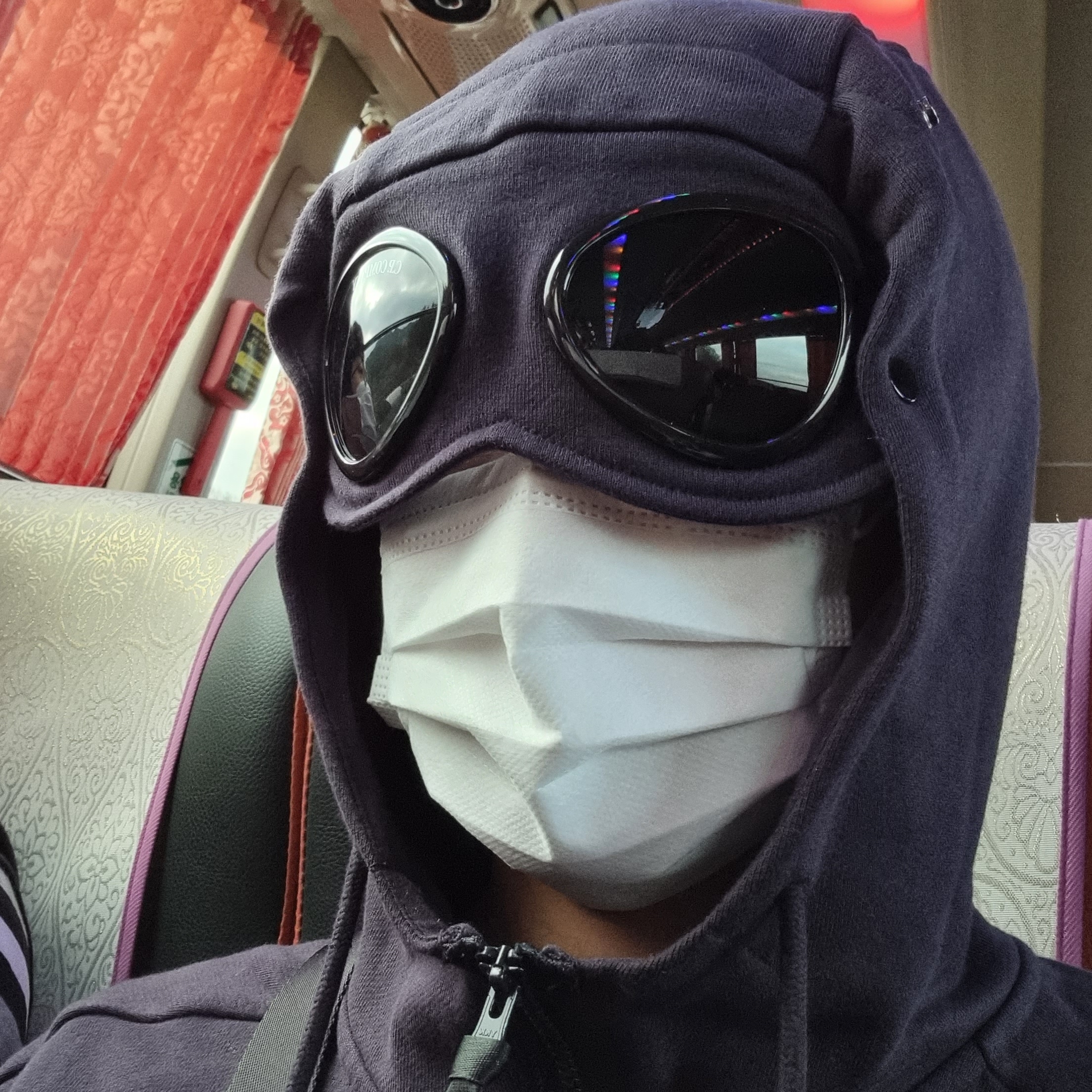 C.P. Company Diagonal Raised Fleece Goggle Hoodie Navy - 21FW, C.P. Company Diagonal Raised Fleece Goggle Hoodie Eclipse Blue - 22FW 착용 스타일 - 2
