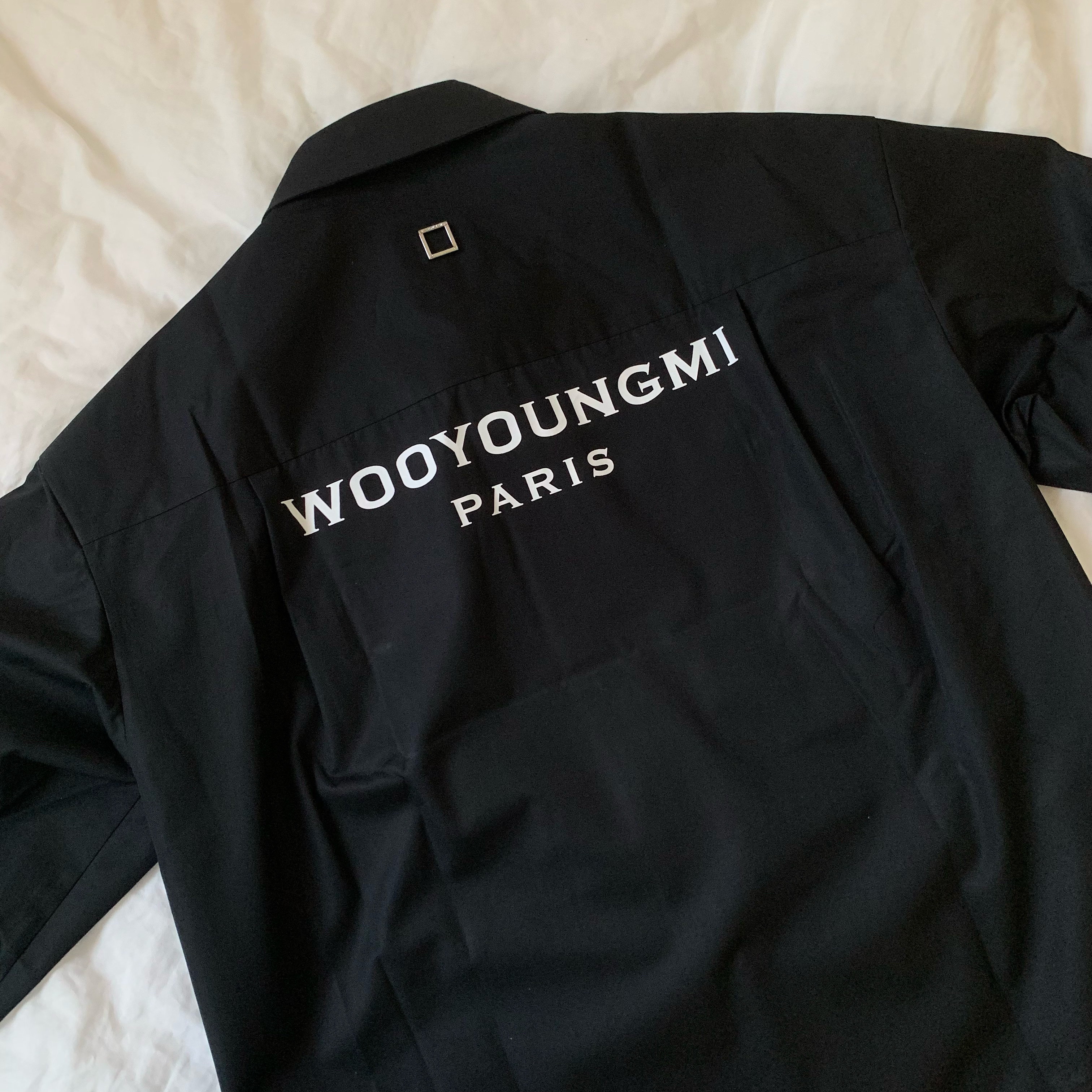 Wooyoungmi Back Logo Shirt Black - 22SS 착용 스타일