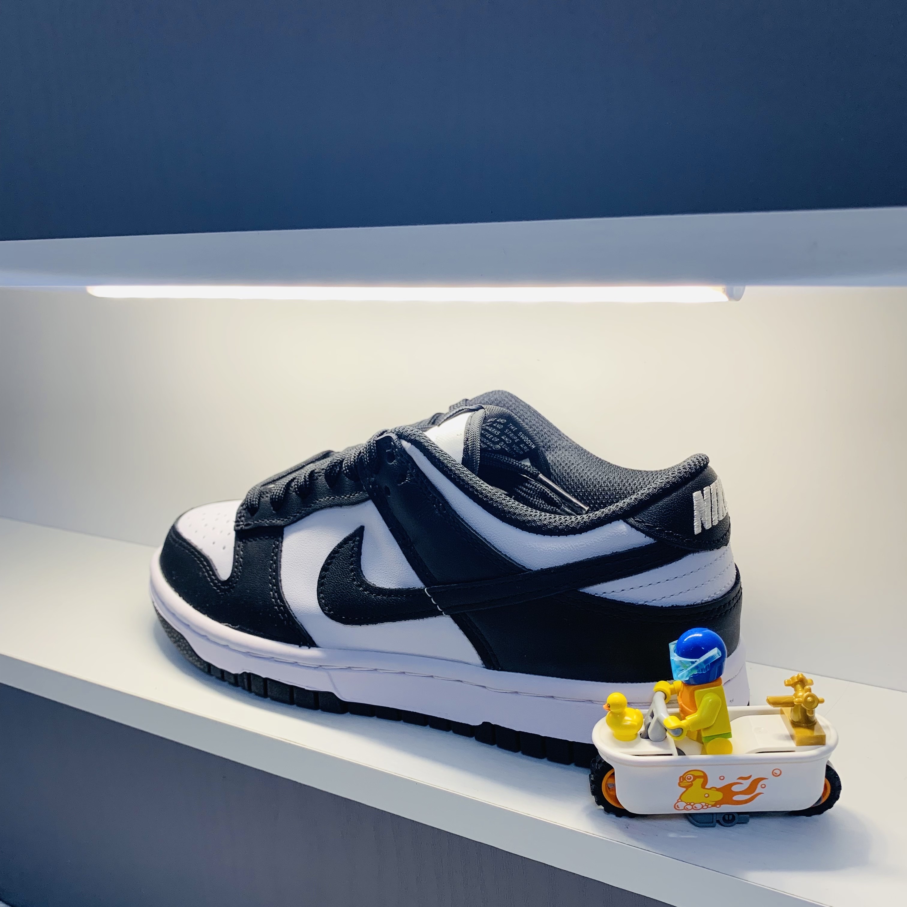 Nike Dunk Low Retro Black, (W) Nike Dunk Low Black 착용 스타일 - 1