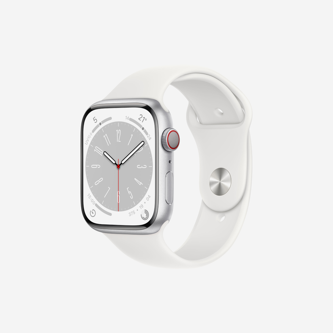 Apple Watch Series 8 45mm Cellular Silver Aluminum Case with Sport Band White (Korean Ver.) 상세 이미지 1