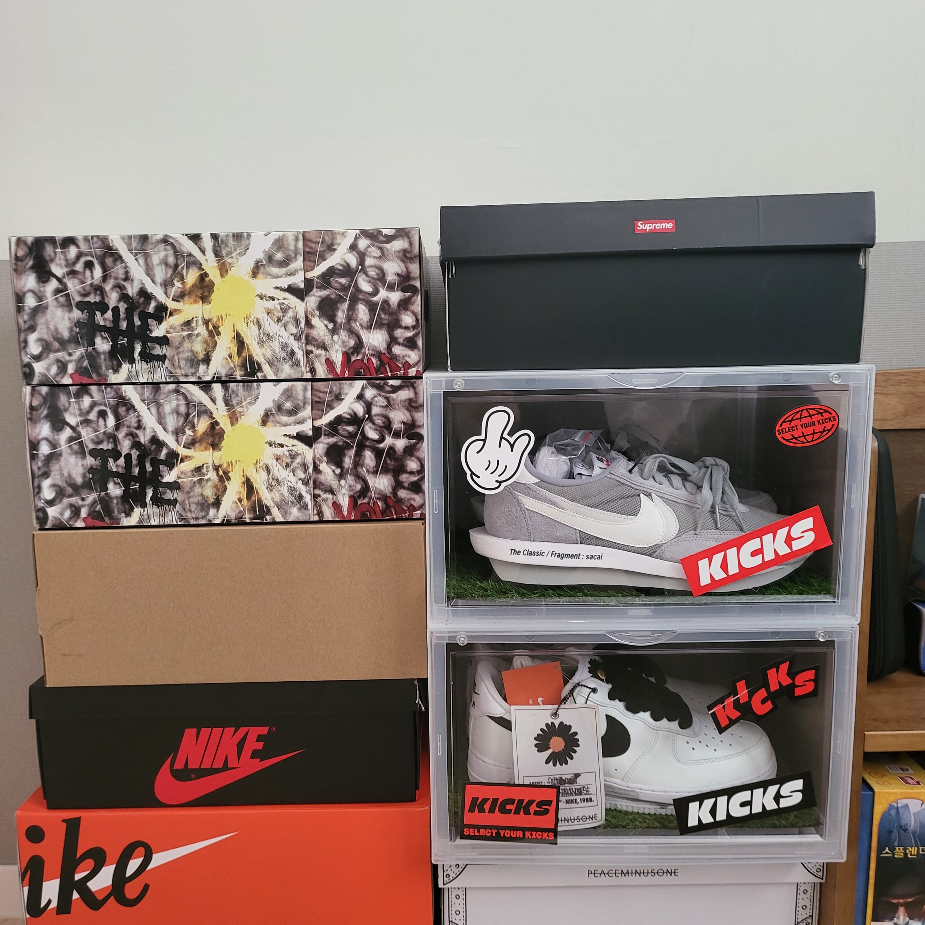 Nike x Sacai x Fragment LDWaffle Light Smoke Grey 착용 스타일 - 1