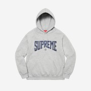 Supreme Rhinestone Shadow Hooded Sweatshirt Heather Grey - 22FW