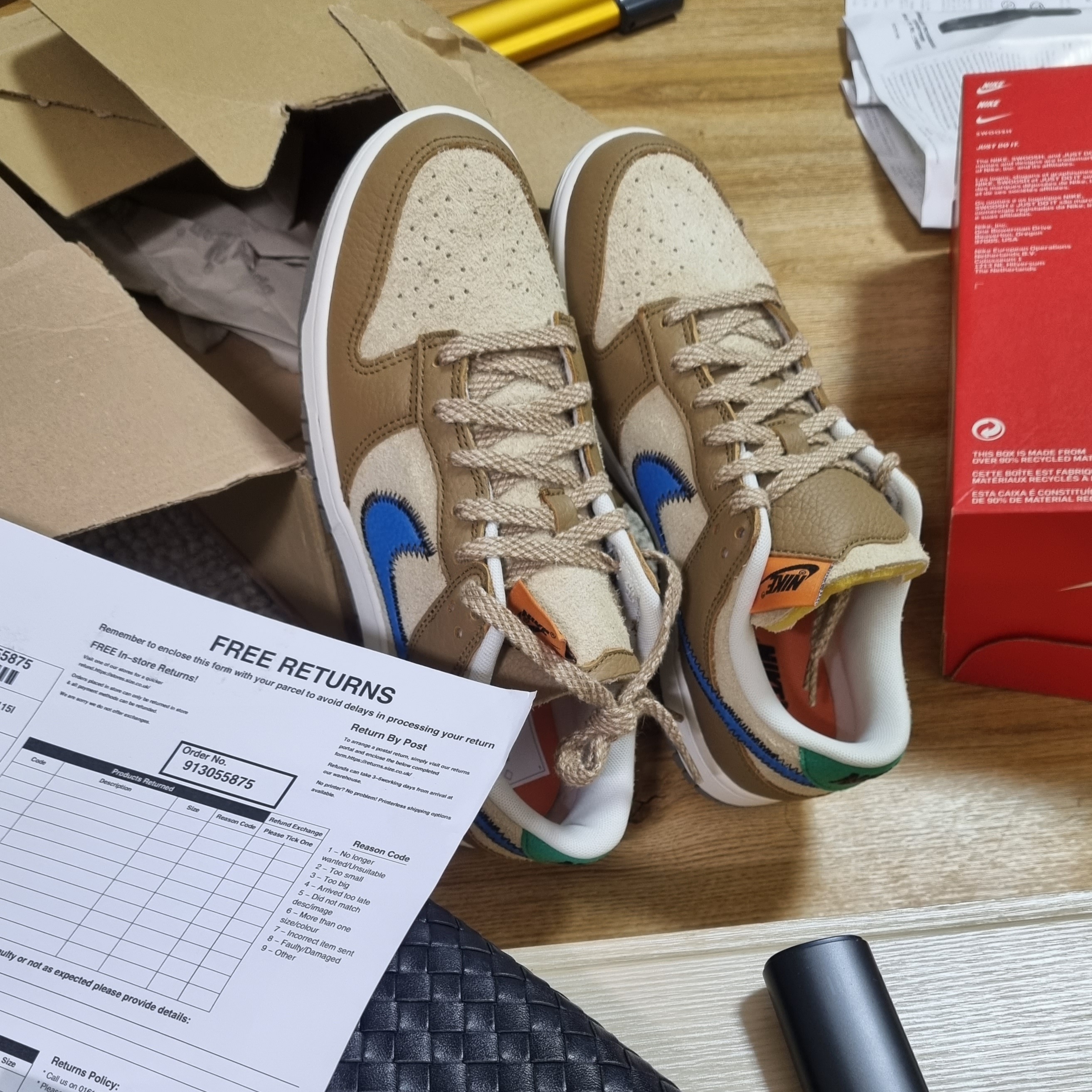 Nike x Size? Dunk Low Dark Driftwood Photo Blue 착용 스타일 - 1