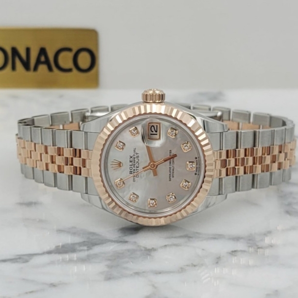Rolex Lady-Datejust 28mm 279171 MoP Diamond-Set Jubilee 착용 스타일 - 1