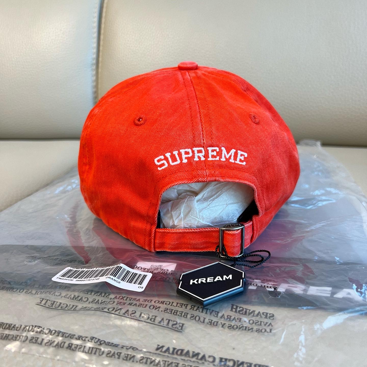 Supreme Pigment Print S Logo 6-Panel Orange - 22FW 착용 스타일 - 2