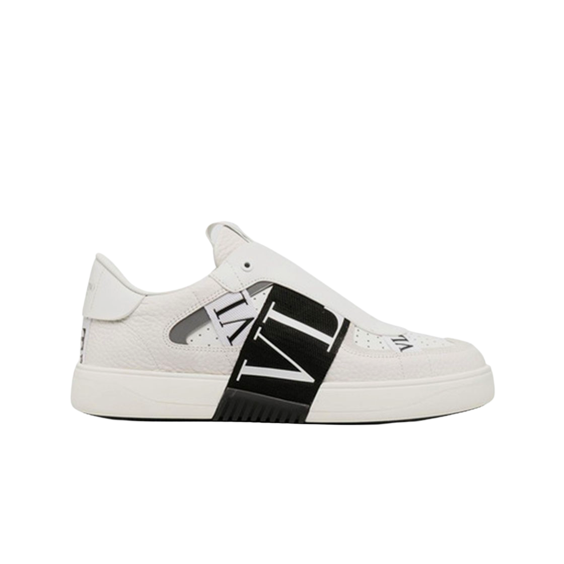 발렌티노 카프스킨 VL7N 패브릭 밴드 슬립온 스니커즈 화이트 블랙(Valentino Calfskin VL7N Slip-On Sneakers with Bands White Black) - 1