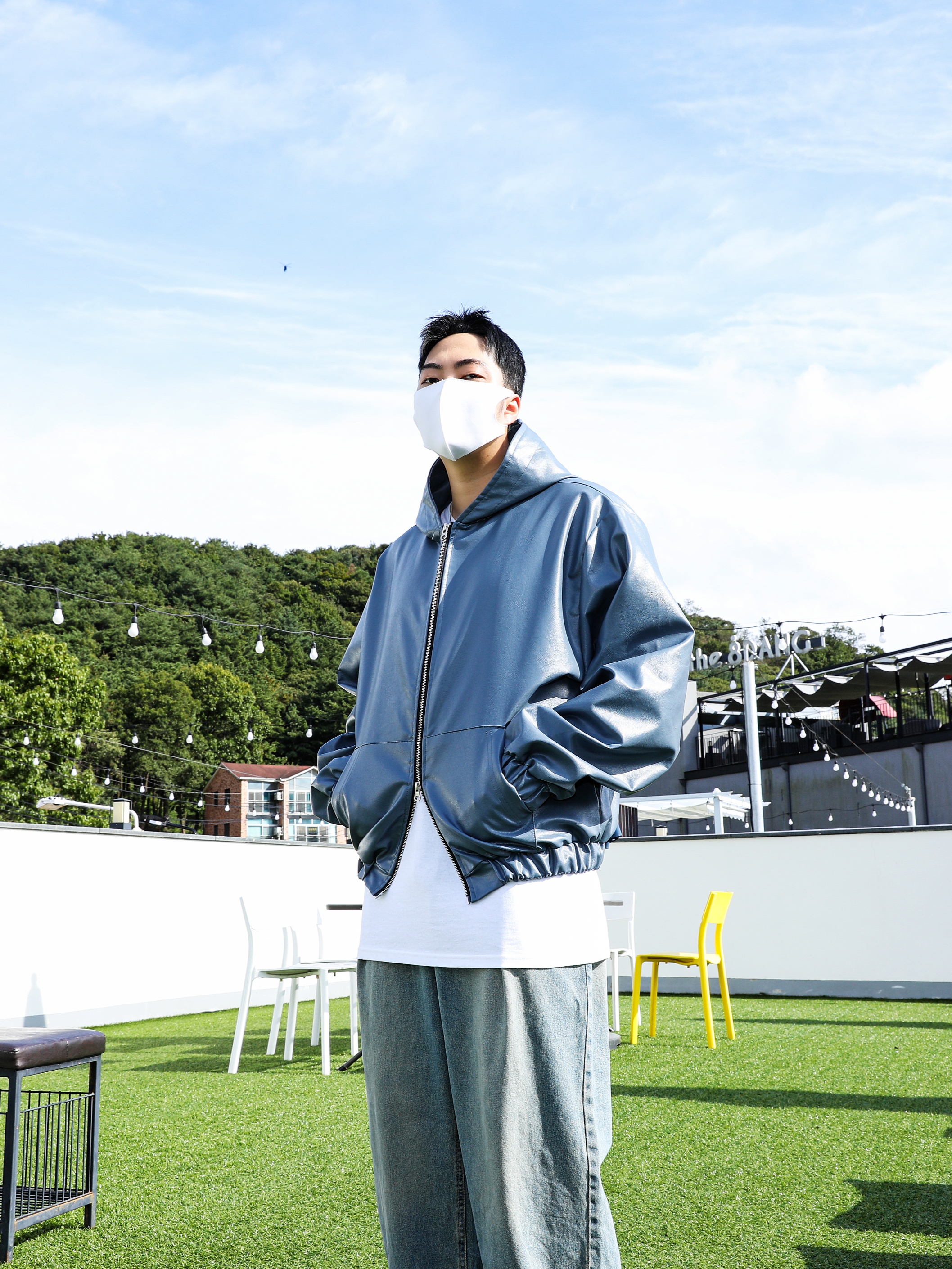 Jordan 1 x Travis Scott x Fragment Retro Low OG SP Military Blue 착용 스타일 - 3